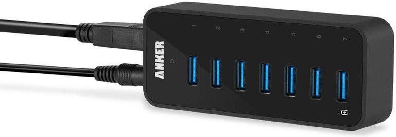 Alt view image 9 of 13 - Anker 7-Port USB 3.0 Data Hub with 36W Power Adapter and BC 1.2 Charging Port for iPhone 7/6s Plus, iPad Air 2, Galaxy S Series, Note Series, Mac, PC, USB Flash Drives and More