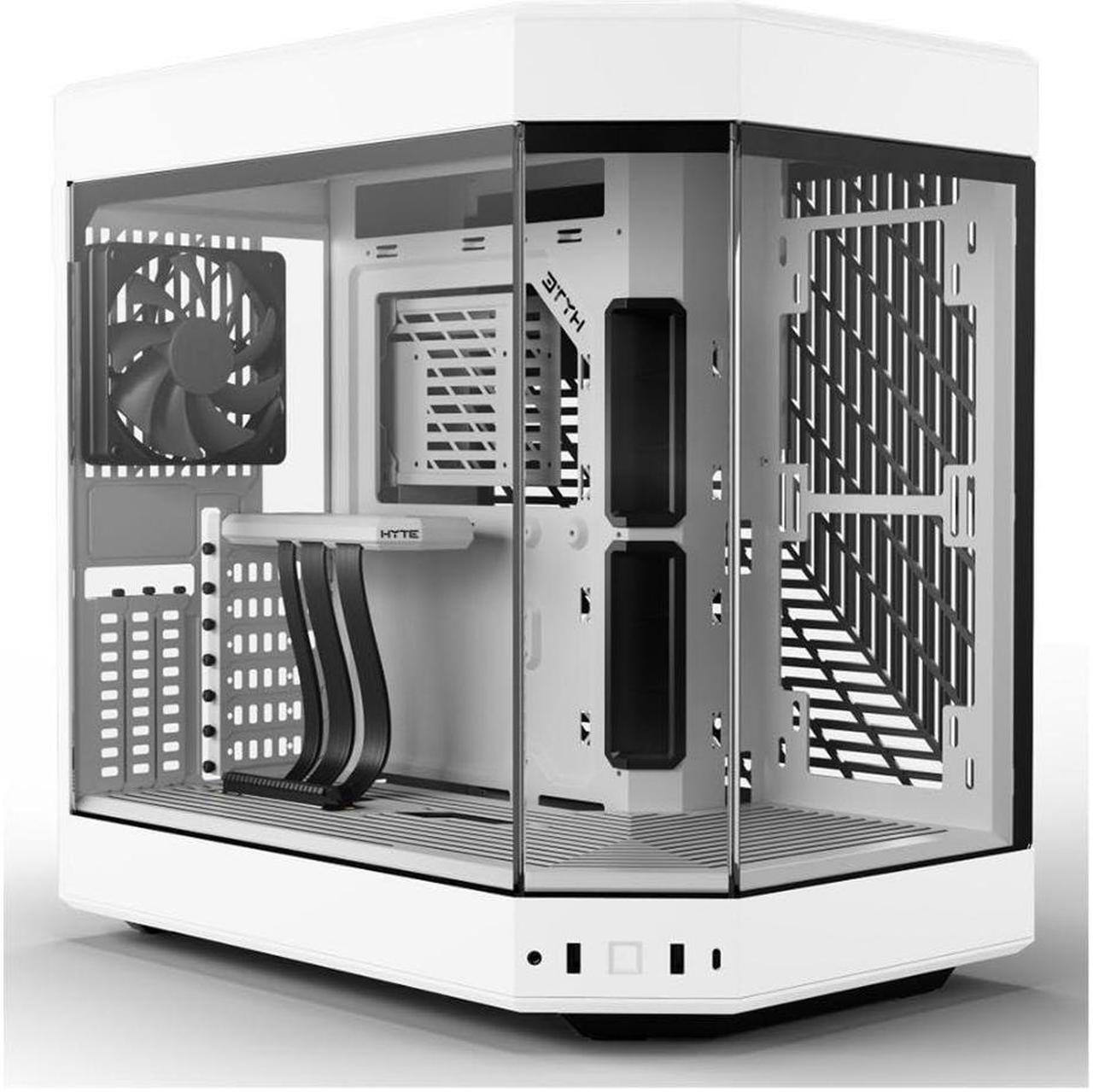 Alt view image 8 of 13 - HYTE Y60 Modern Aesthetic Dual Chamber Panoramic Tempered Glass Mid-Tower ATX Computer Gaming Case with PCIe 4.0 Riser Cable Included, Snow White
