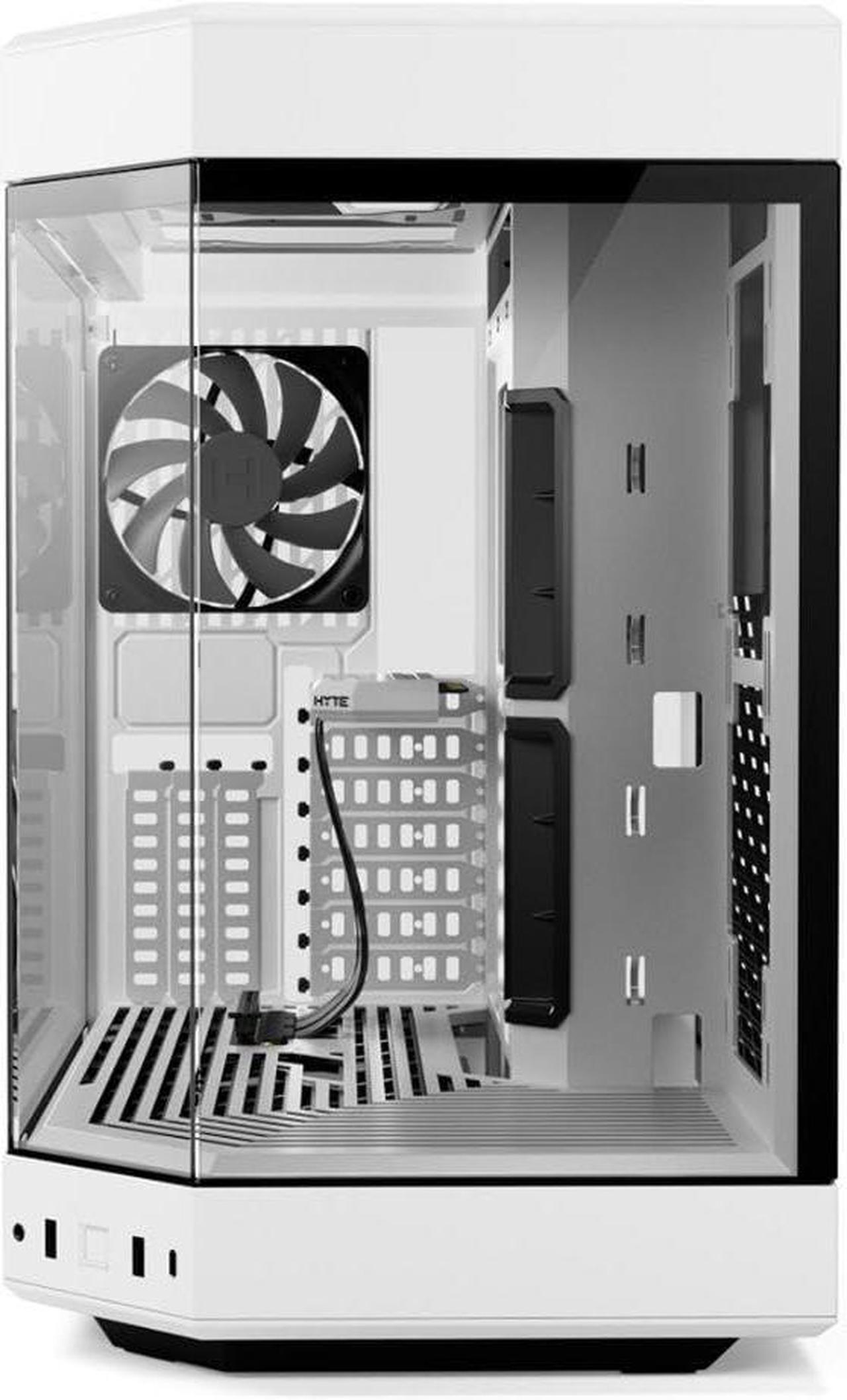 Alt view image 13 of 13 - HYTE Y60 Modern Aesthetic Dual Chamber Panoramic Tempered Glass Mid-Tower ATX Computer Gaming Case with PCIe 4.0 Riser Cable Included, Snow White
