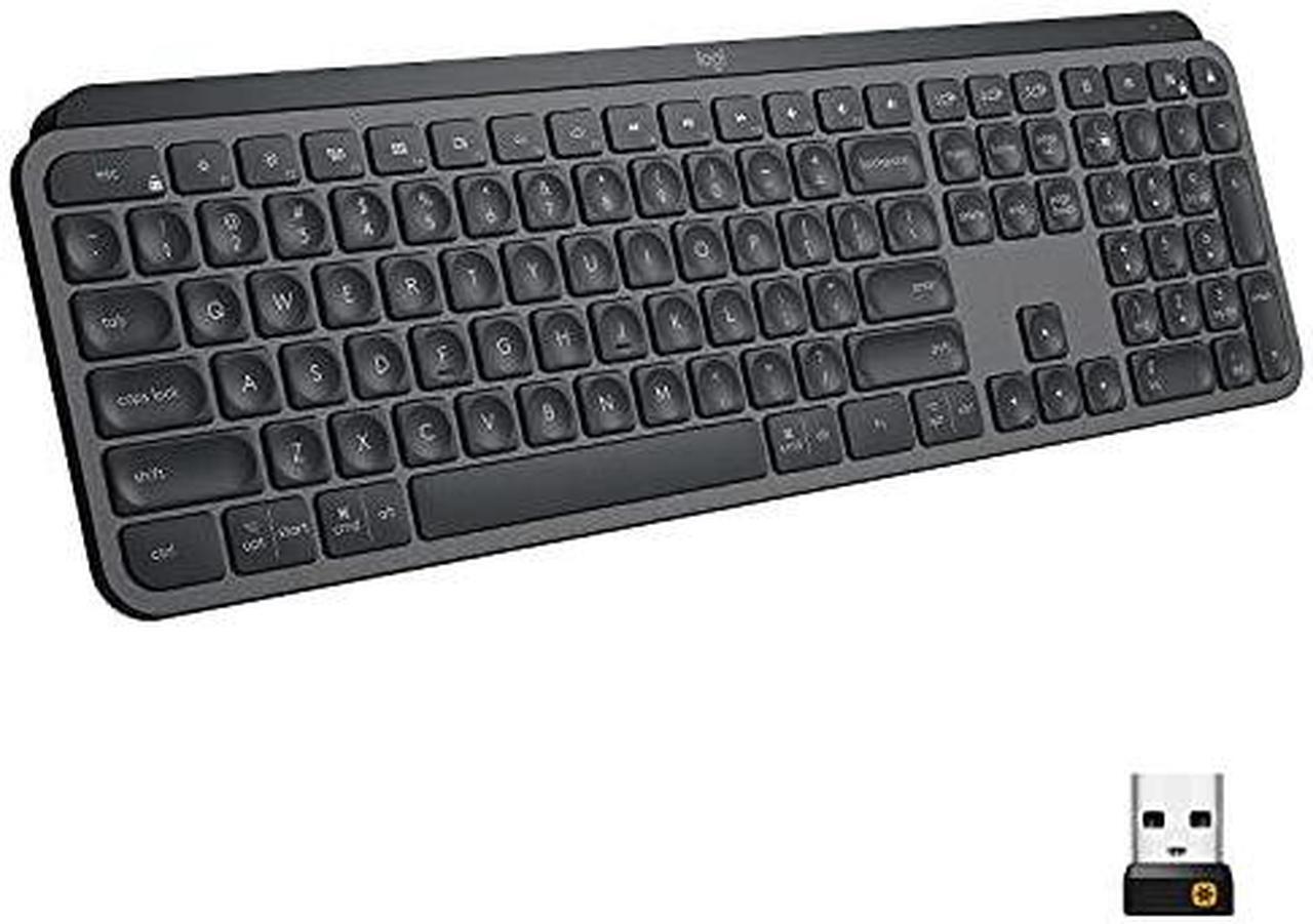 Alt view image 3 of 9 - Logitech MX Keys Advanced Wireless Illuminated Keyboard, Tactile Responsive Typing, Backlighting, Bluetooth, USB-C, Apple macOS, Microsoft Windows, Linux, iOS, Android, Metal Build - Graphite