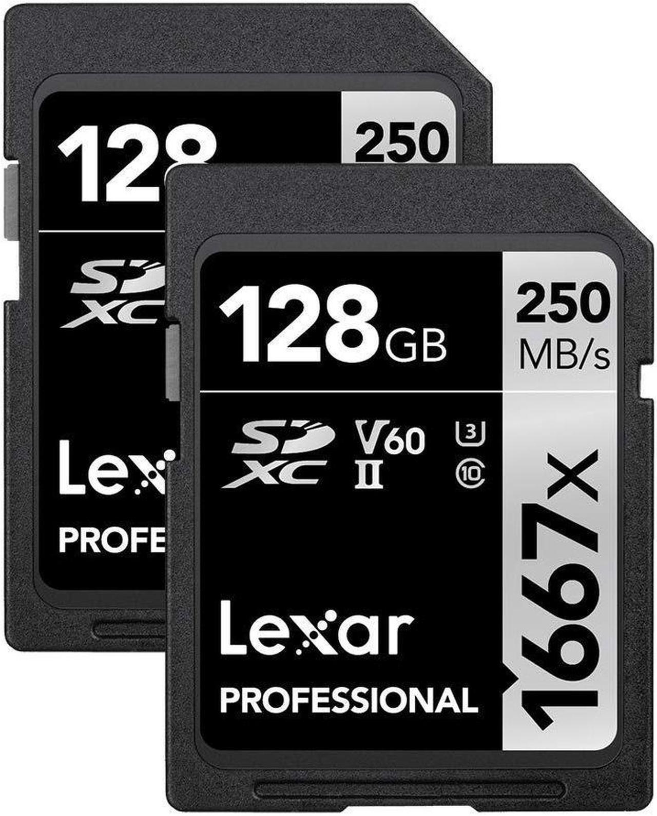 Alt view image 8 of 14 - Lexar SILVER Series Professional 1667x 128GB UHS-II SDXC Memory Card, 2-Pack