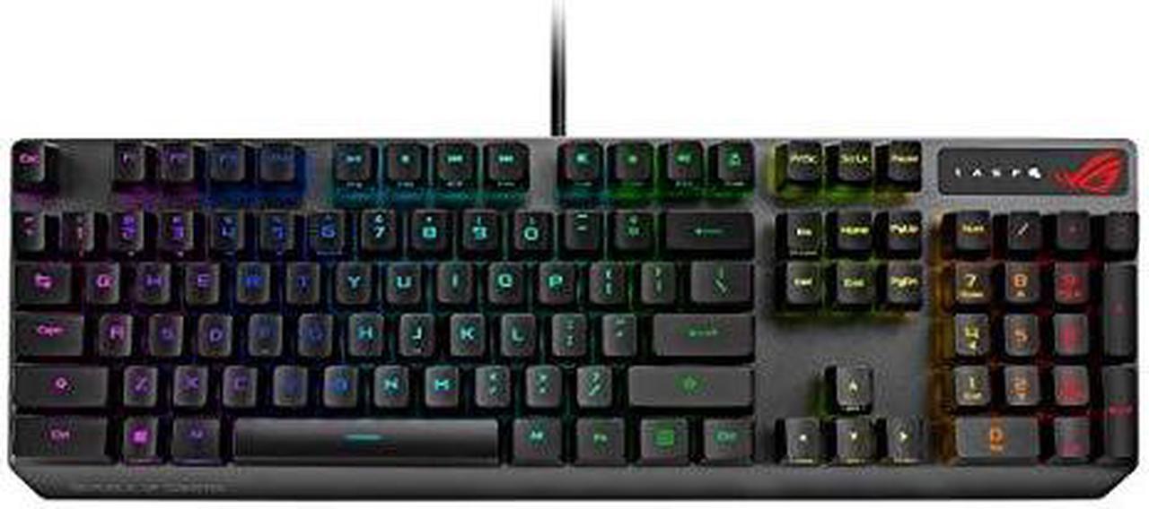 ASUS Mechanical Gaming Keyboard - ROG Strix Scope RX | Red Optical Mechanical Switches | USB 2.0 Passthrough | 2X Wider Ctrl Key for Greater FPS Precision | Aura Sync, Armoury Crate RGB Lighting