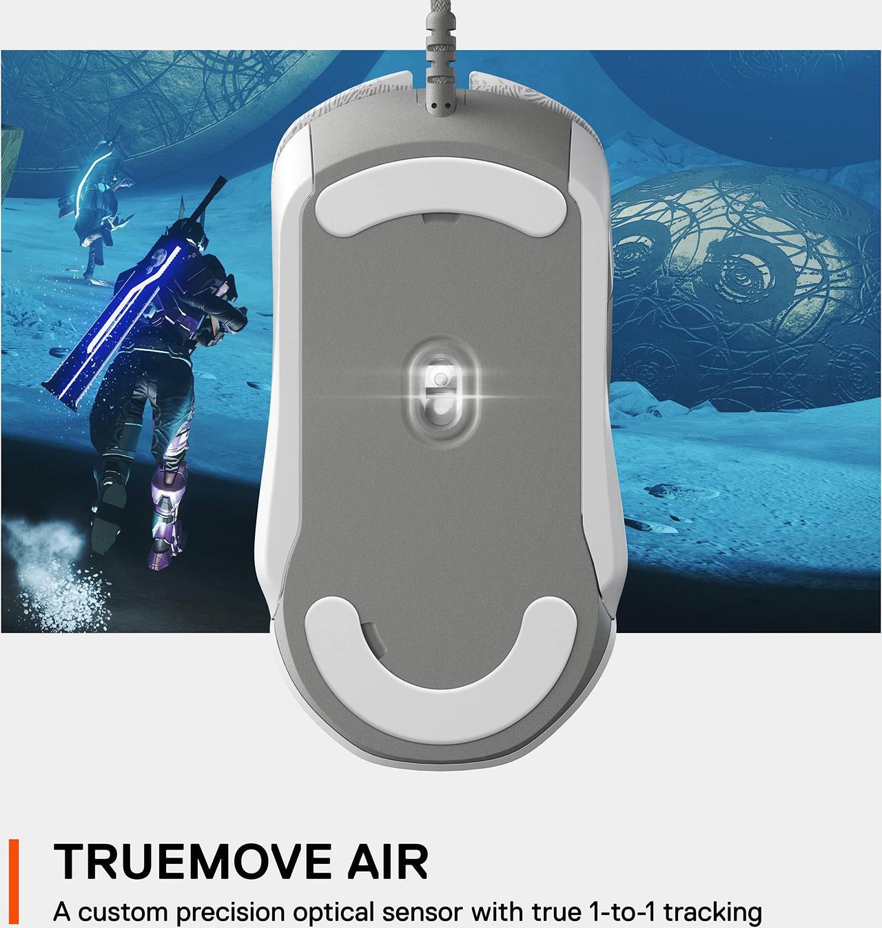 Alt view image 10 of 12 - steelseries rival 5 gaming mouse with prismsync rgb lighting and 9 programmable buttons - fps, moba, mmo, battle royale - 18,000 cpi truemove air optical sensor - destiny 2 limited edition design