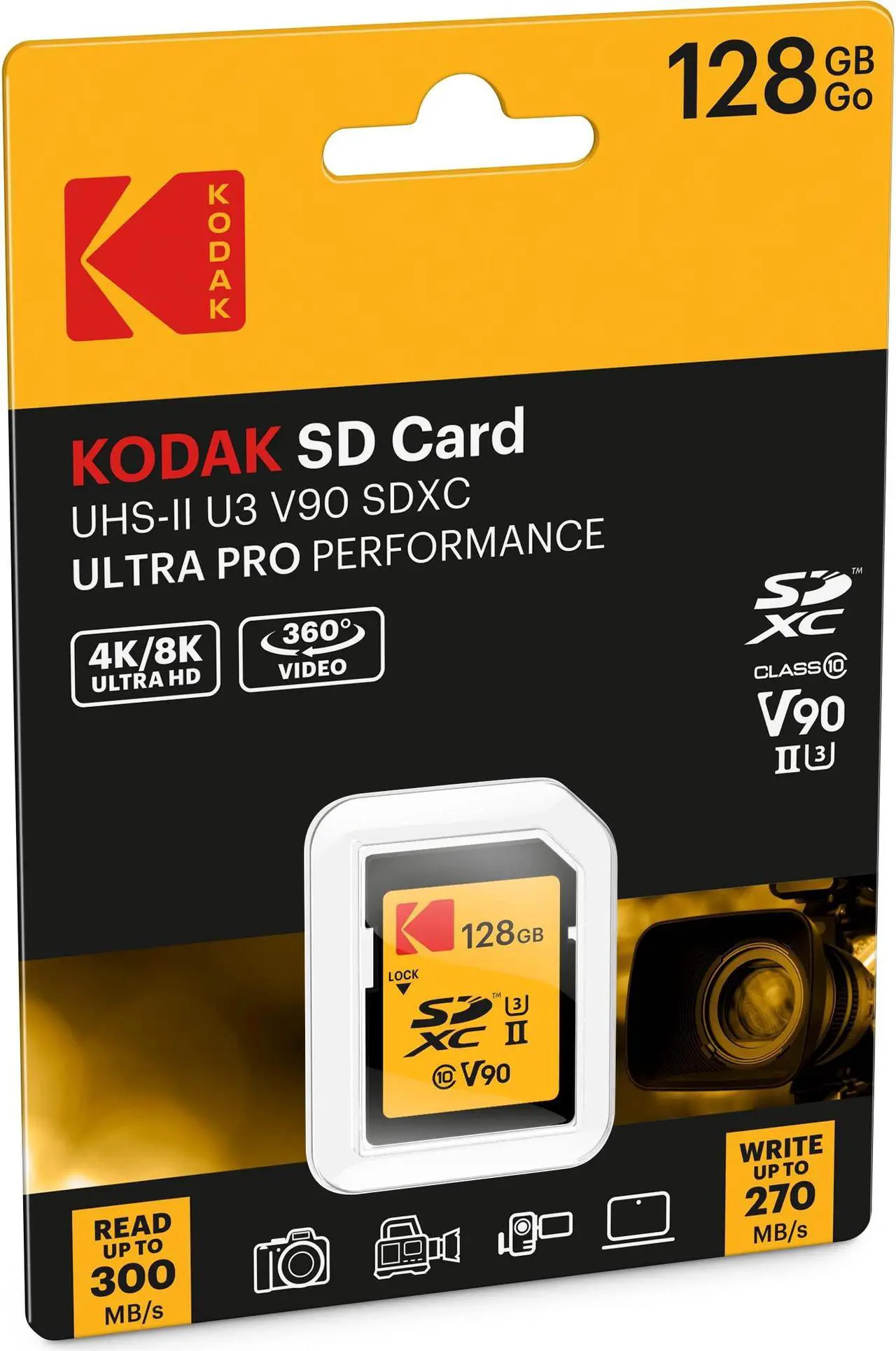 Alt view image 8 of 8 - kodak 128gb uhs-ii u3 v90 ultra pro sdxc memory card - up to 290mb/s read speed and 230mb/s write speed