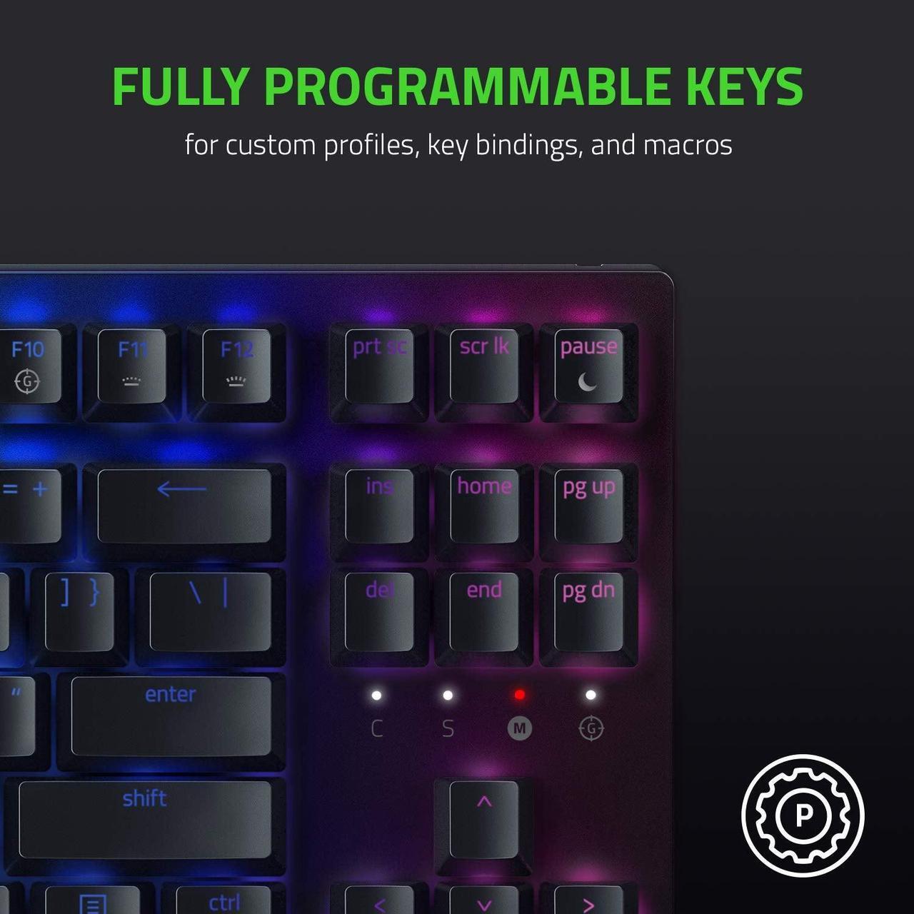 Alt view image 10 of 13 - Razer BlackWidow V3 Tenkeyless TKL Mechanical Gaming Keyboard: Yellow Mechanical Switches - Linear & Silent - Chroma RGB Lighting - Compact Form Factor - Programmable Macros - USB Passthrough