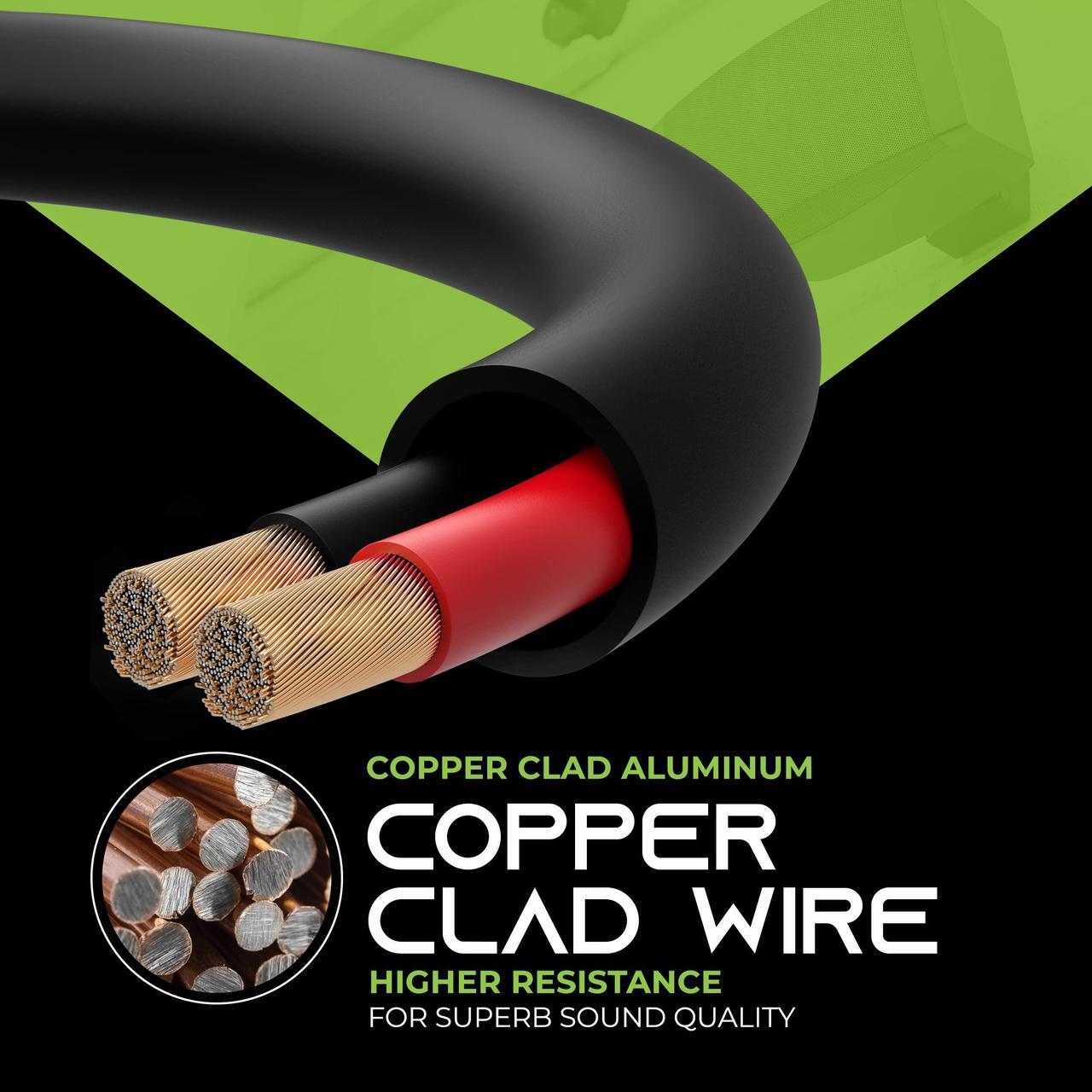 Alt view image 11 of 14 - GearIT 14 Gauge Outdoor Speaker Wire (100 Feet), Copper Clad Aluminum (CCA) for CL3 Direct Burial, Waterproof Jacket, Conduit, Underground, 100 Ft