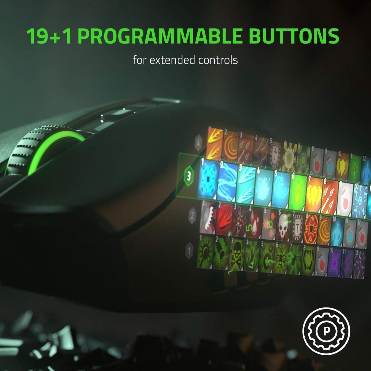 Alt view image 14 of 17 - Razer Naga Pro Wireless Gaming Mouse: Interchangeable Side Plate w/ 2, 6, 12 Button Configurations - Focus+ 20K DPI Optical Sensor - Fastest Gaming Mouse Switch - Chroma RGB Lighting