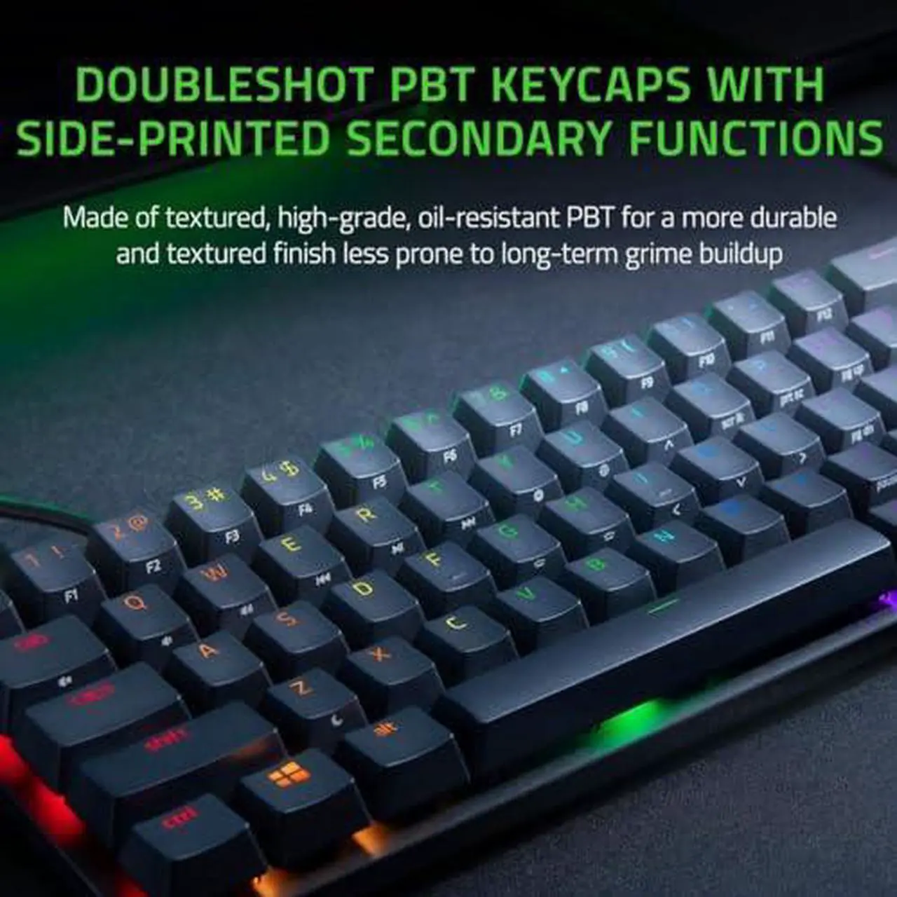 Alt view image 11 of 12 - Razer Huntsman Mini 60% Gaming Keyboard - Linear Optical Switches, Chroma RGB Lighting, PBT Keycaps, Onboard Memory - Black