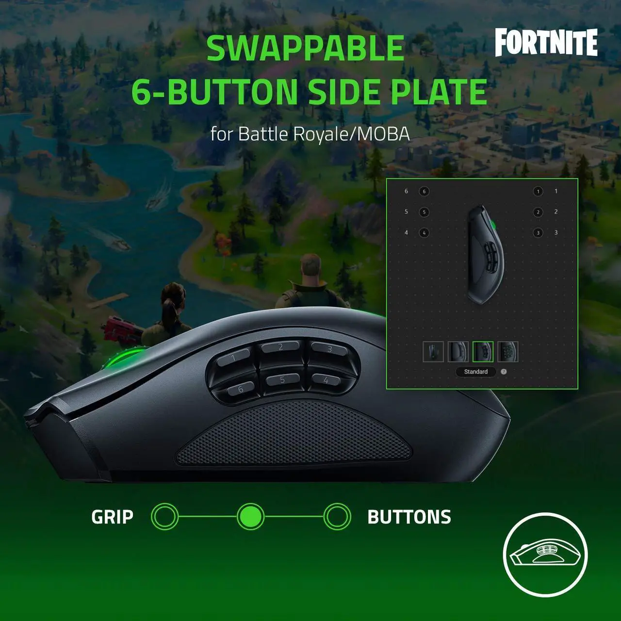 Alt view image 18 of 17 - Razer Naga Pro Wireless Gaming Mouse: Interchangeable Side Plate w/ 2, 6, 12 Button Configurations - Focus+ 20K DPI Optical Sensor - Fastest Gaming Mouse Switch - Chroma RGB Lighting