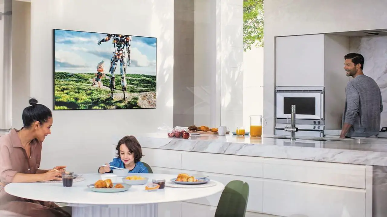Alt view image 4 of 13 - samsung slim fit tv wall mount, compatible w/ 43- 85 q series, crystal uhd series televisions, easy installation, blends w/ any interior, minimalist look, wmn-b50eb/za, 2022, black
