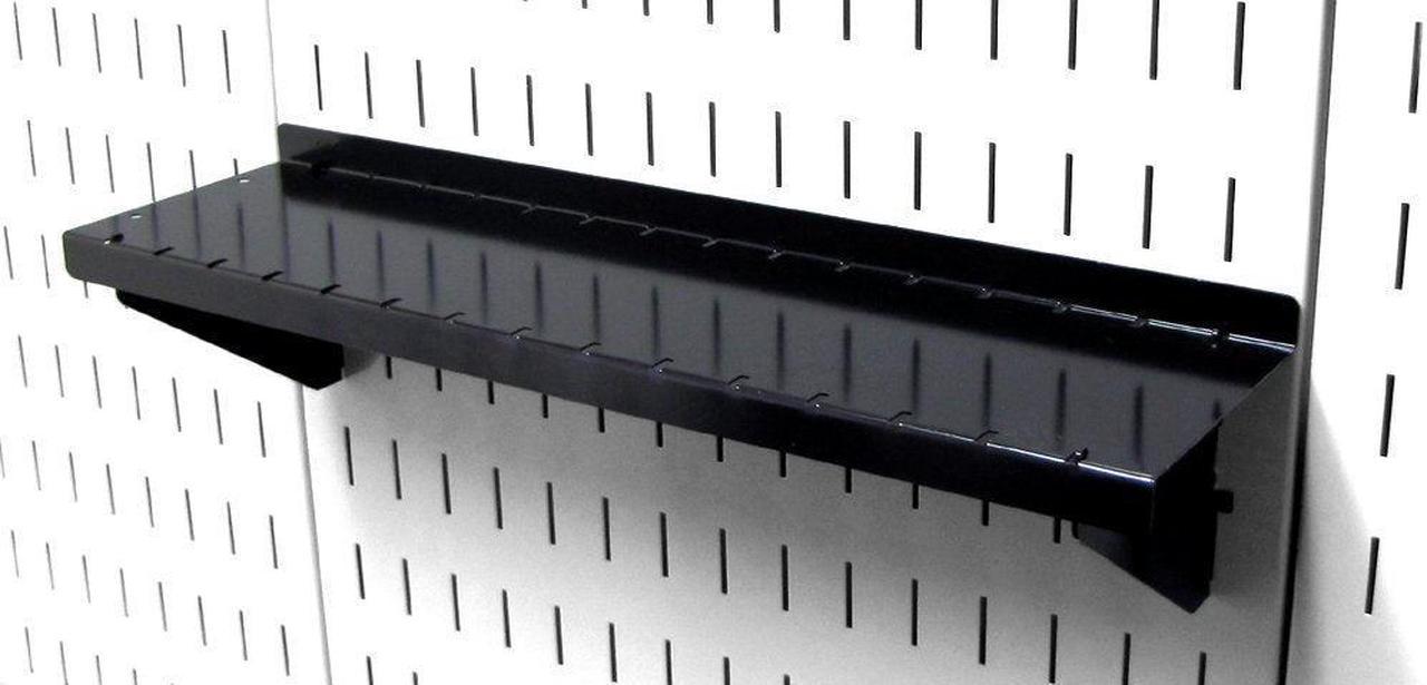 Wall Control ASM-SH-1604 B 4" Deep Pegboard Shelf Assembly for Wall Control Pegboard Only, Black