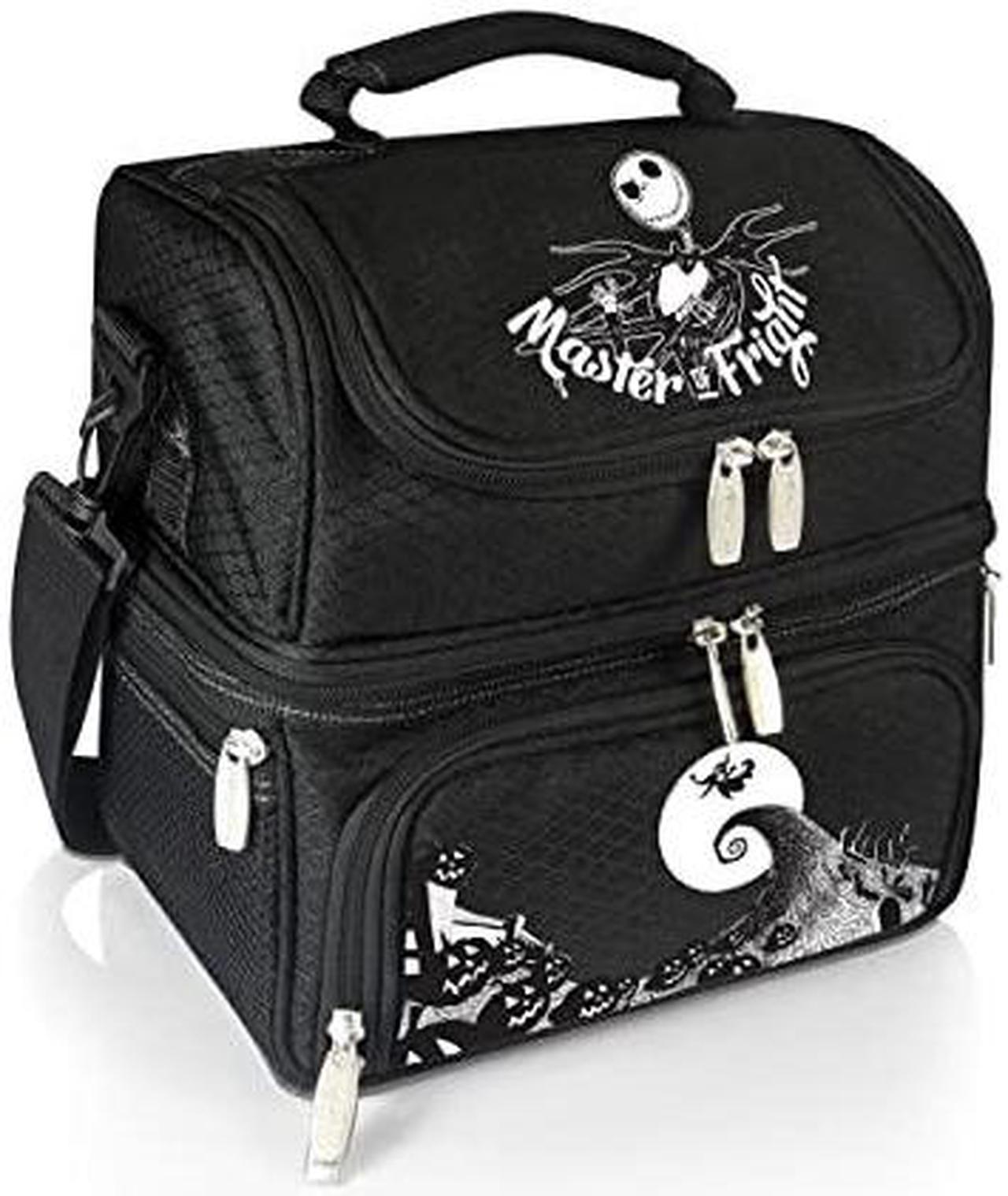 PICNIC TIME Disney Nightmare Before Christmas Jack Pranzo Lunch Bag, Insulated Lunch Box with Utensil Set, Lunch Cooler Bag, (Black), 11 x 7.5 x 12