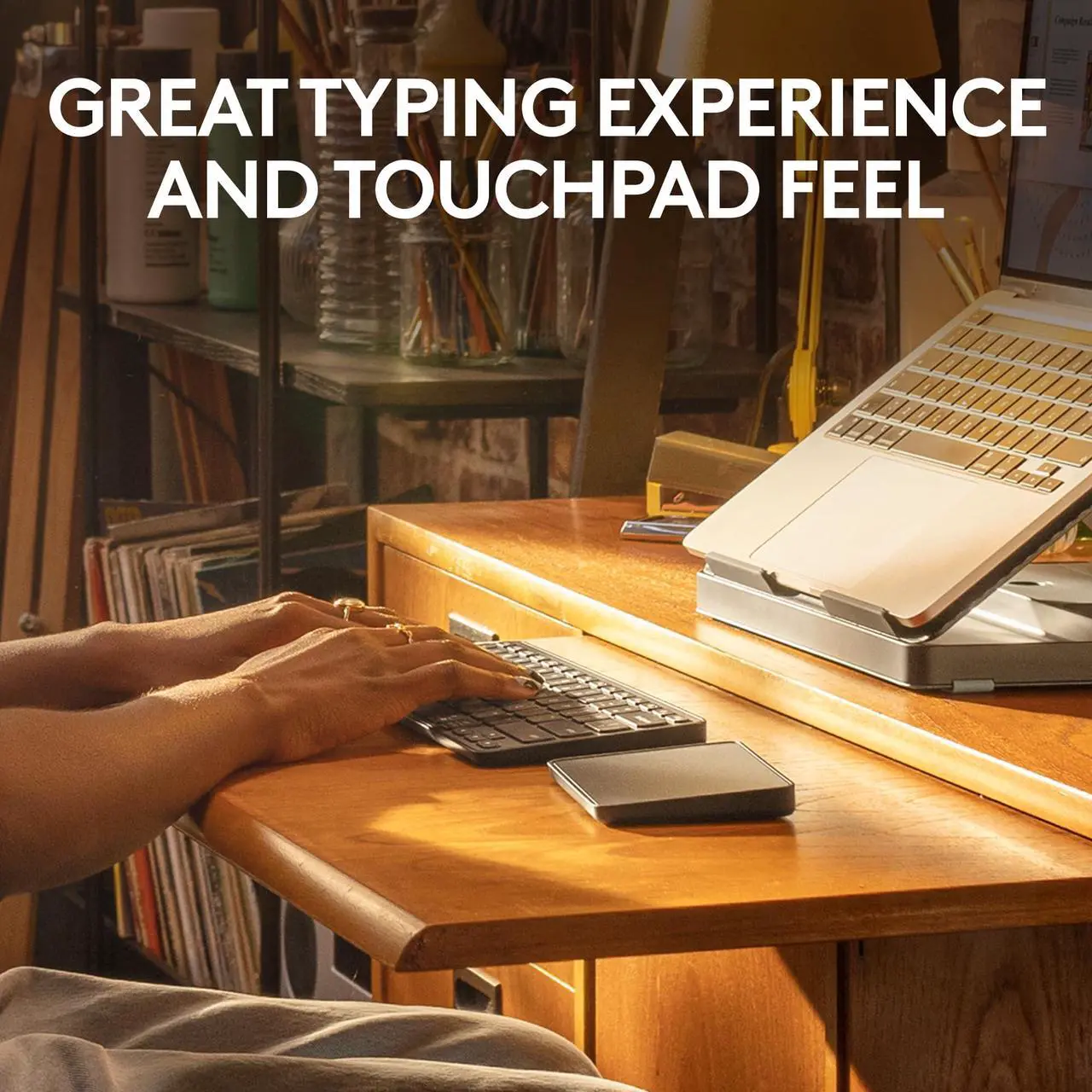 Alt view image 20 of 20 - Logitech Casa Pop Up Desk Work From Home Kit with Laptop Stand (CLASSIC CHIC)