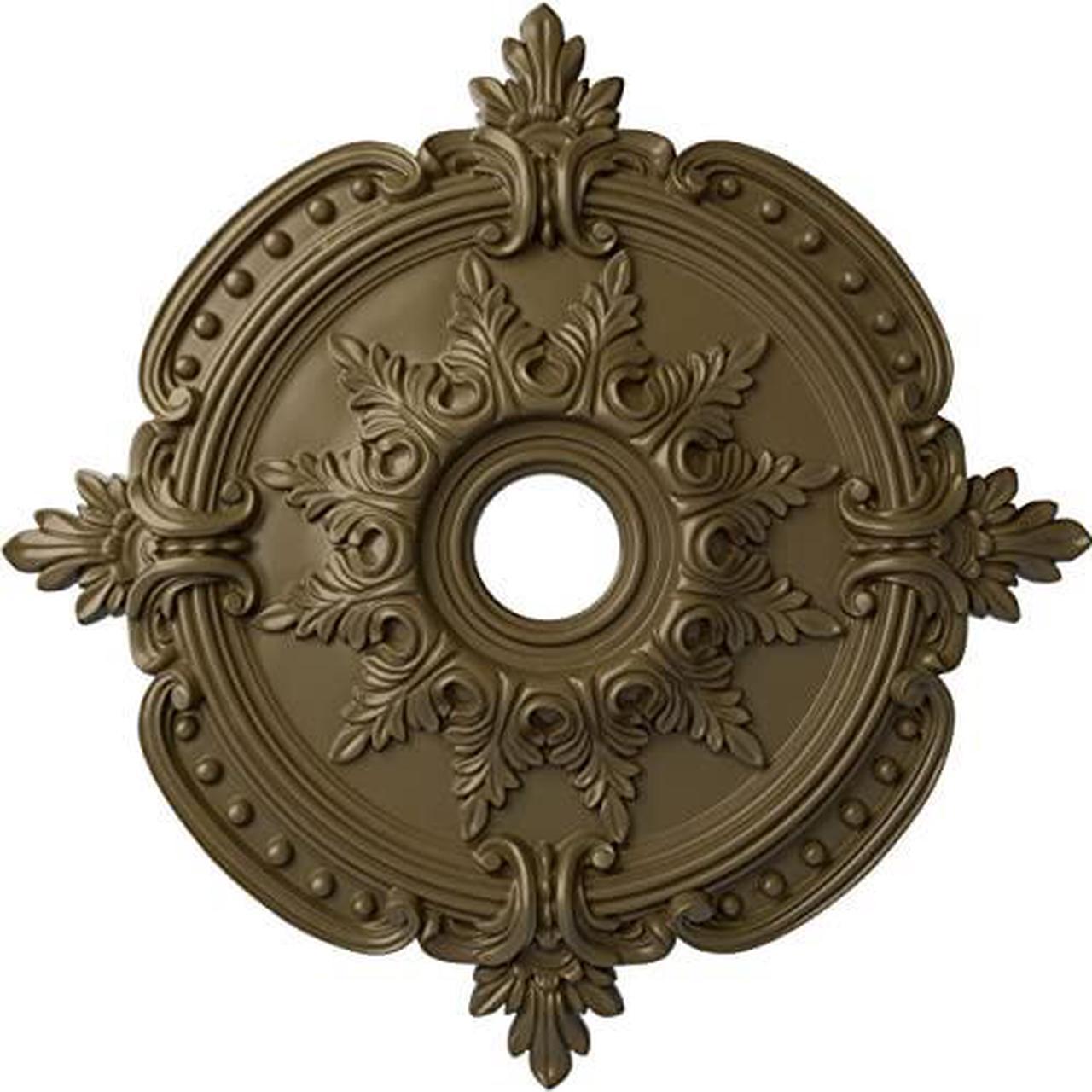 Ekena Millwork CM28BEMMF Benson Classic Ceiling Medallion (Fits Canopies up to 6 1/2"), Hand Painted, 28 3/8"Od X 3 3/4"Id X 1 5/8"P, Mississippi Mud