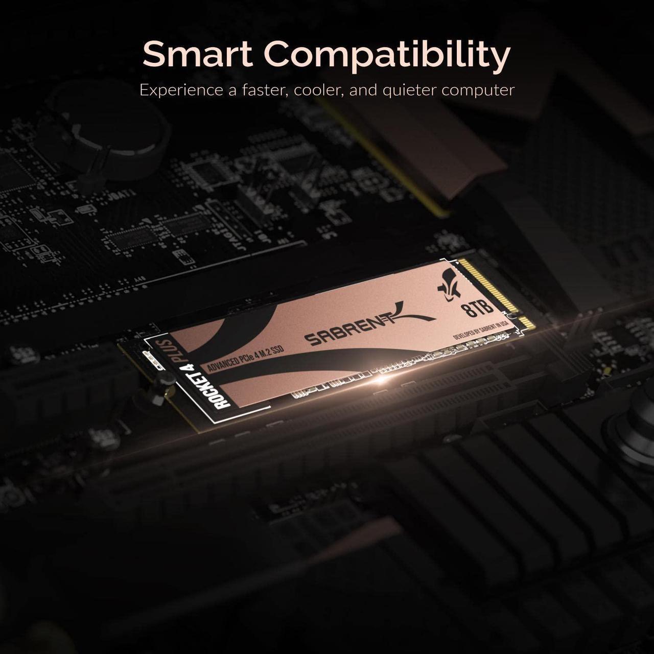 Alt view image 21 of 20 - SABRENT 8TB Rocket 4 Plus NVMe 4.0 Gen4 PCIe M.2 Internal SSD Extreme Performance Solid State Drive R/W 7100/6600MB/s (SB-RKT4P-8TB)