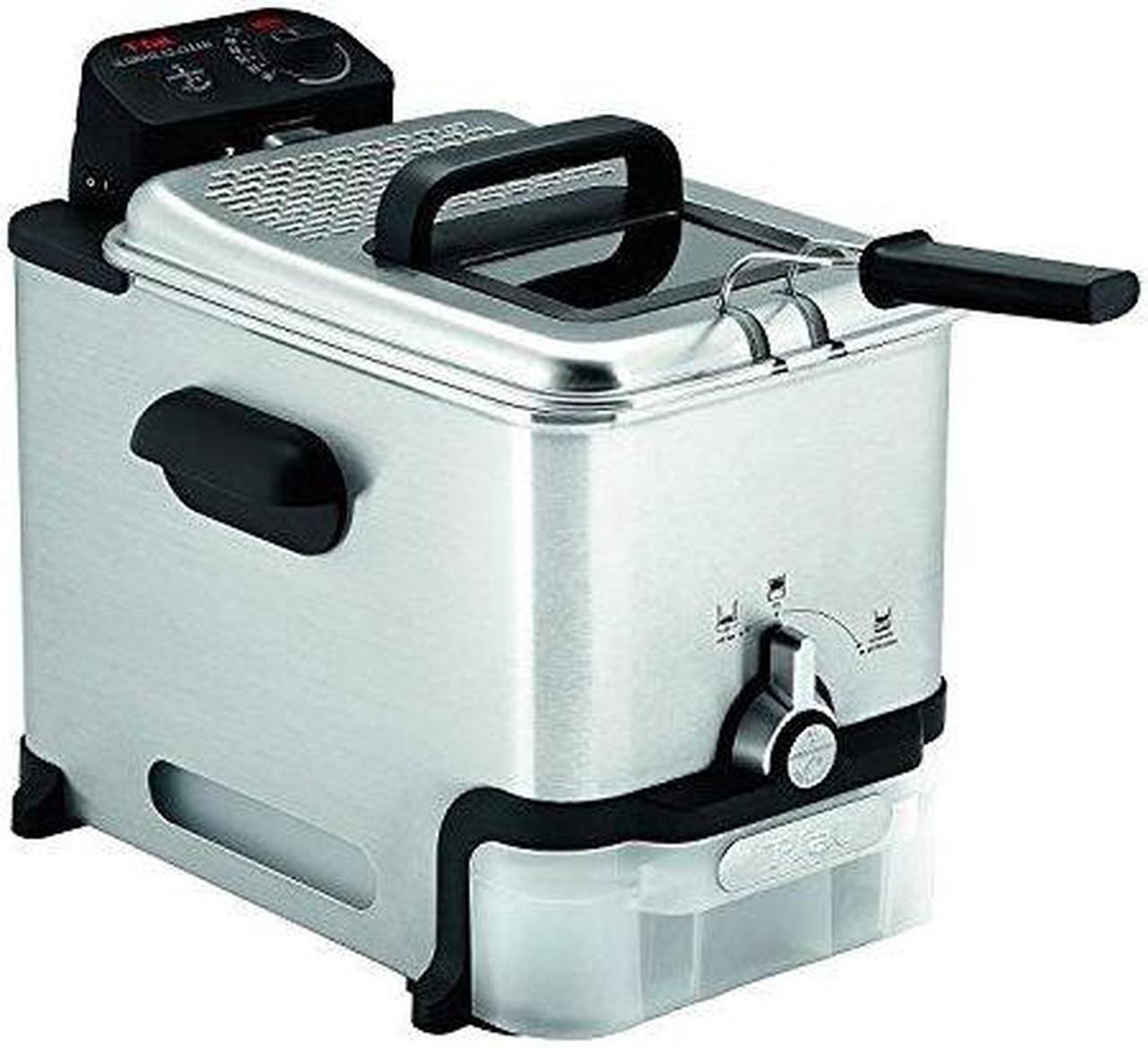 T-Fal Deep Fryer, Friteuse, Deep Fryer Basket, Automatic Oil Filter, Ultimate EZ Clean, 3.5L, Stainless Steel, Silver, 7211001466