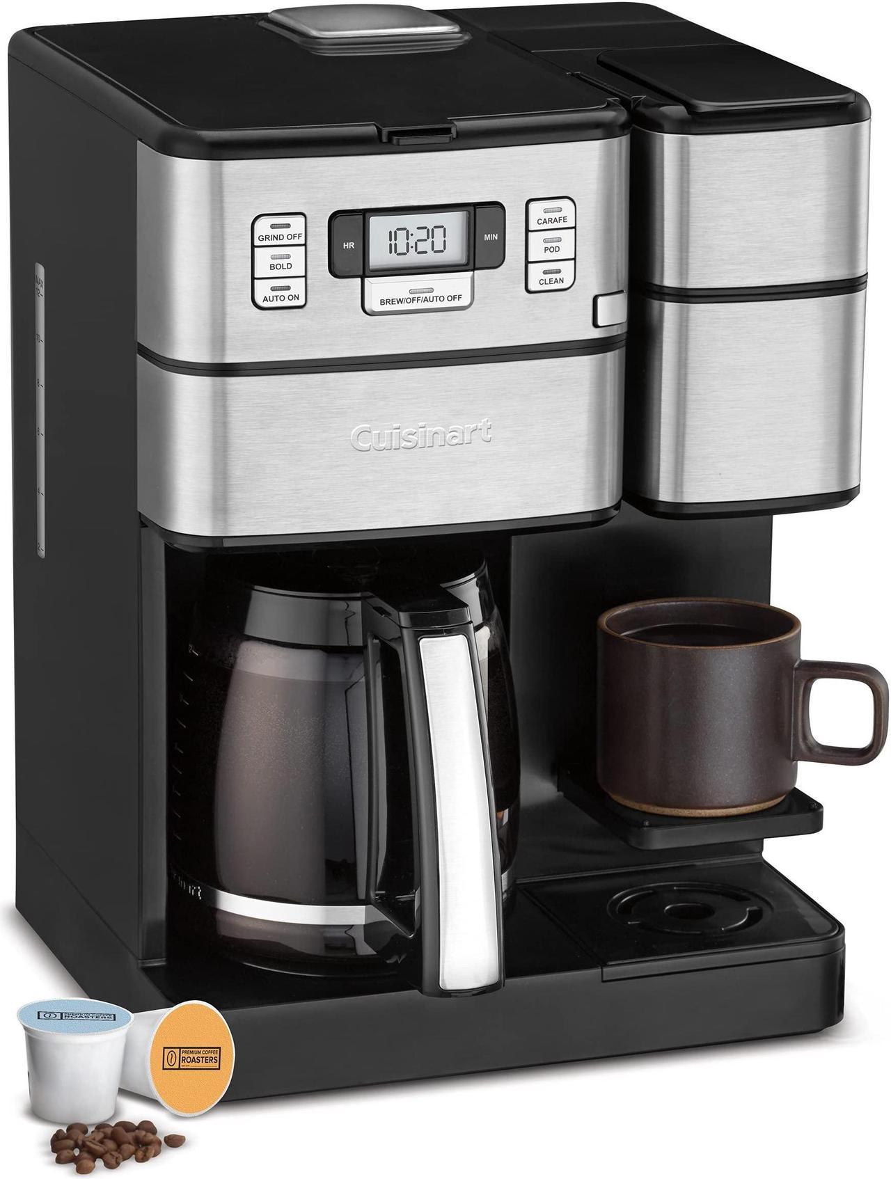 Cuisinart SS-GB1C Coffee Center Grind & Brew Plus (12-cup Carafe and Single serve) Silver