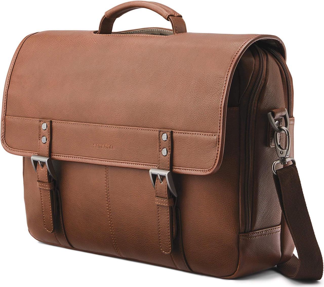 Samsonite Classic Leather Flapover (15.6") Cognac