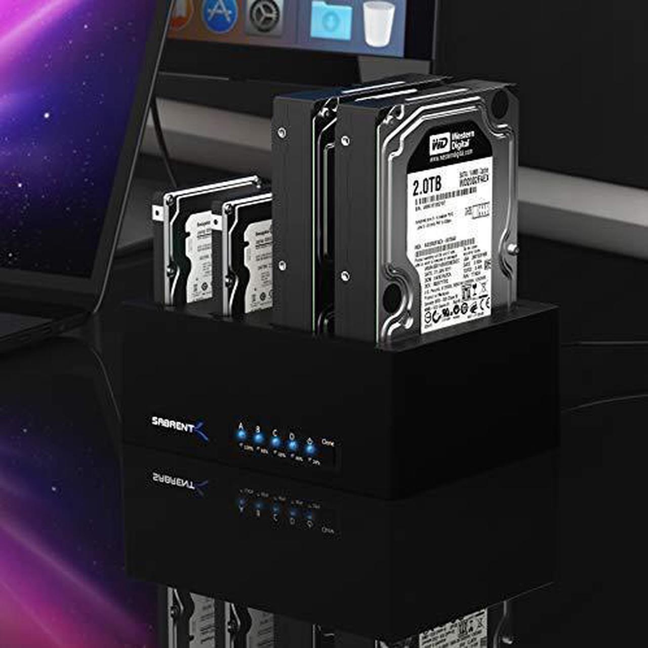 Alt view image 16 of 20 - Sabrent 4-Bay USB 3.0 SATA 2.5in/3.5in SSD/HDD Docking Station (DS-U3B4)