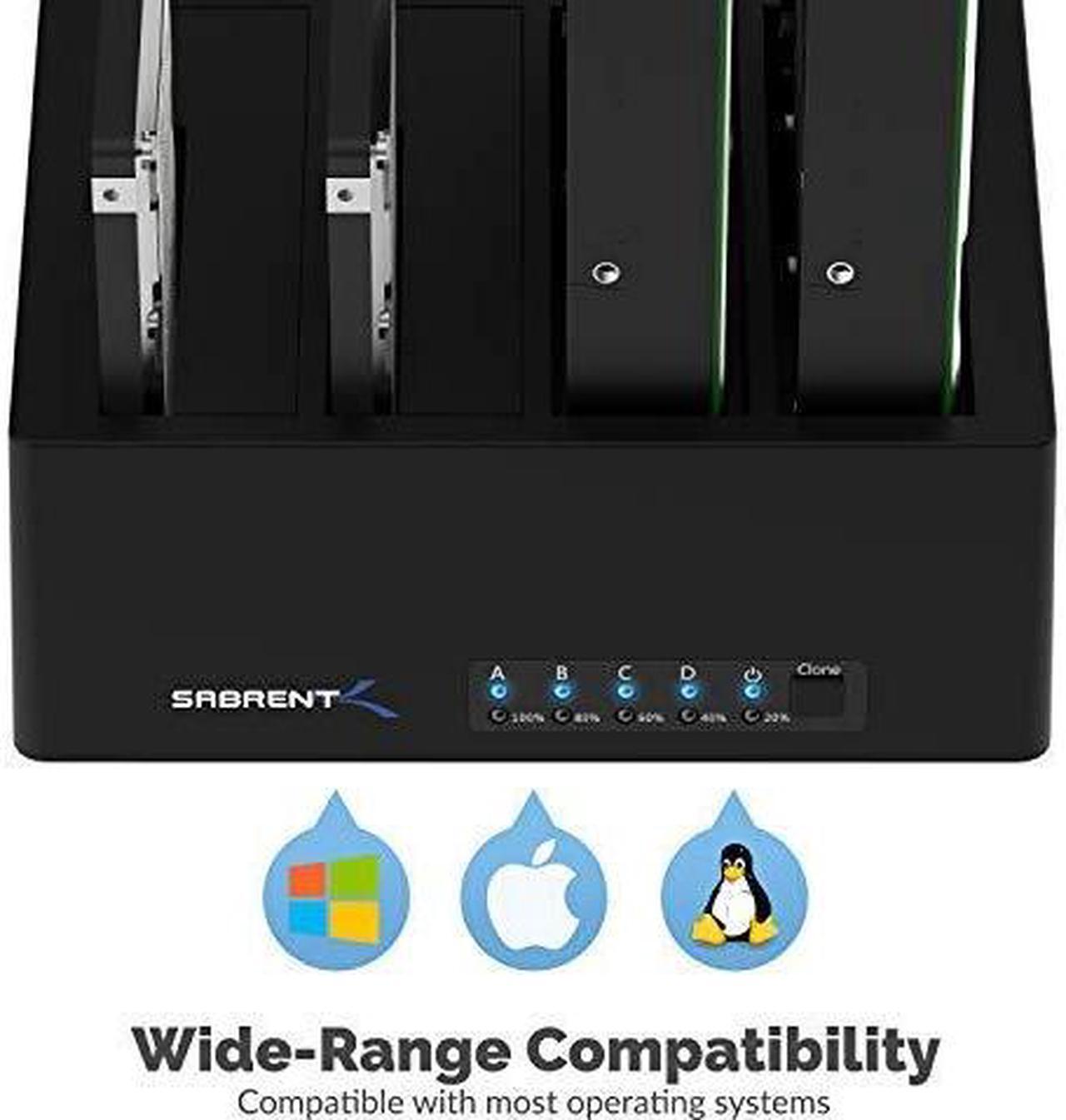 Alt view image 17 of 20 - Sabrent 4-Bay USB 3.0 SATA 2.5in/3.5in SSD/HDD Docking Station (DS-U3B4)