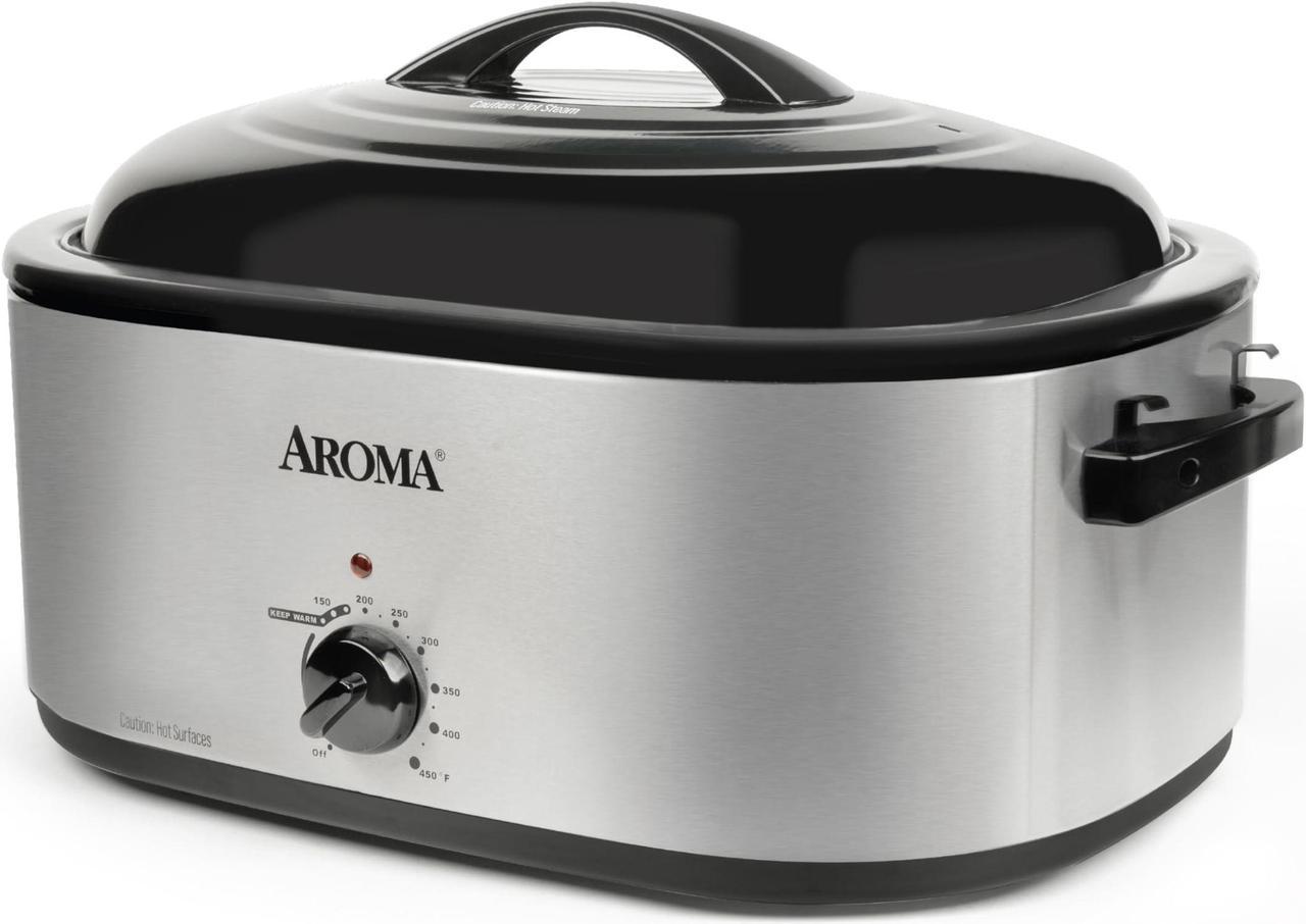 AROMA 22Qt. Roaster Oven with self basting lid stainless steel