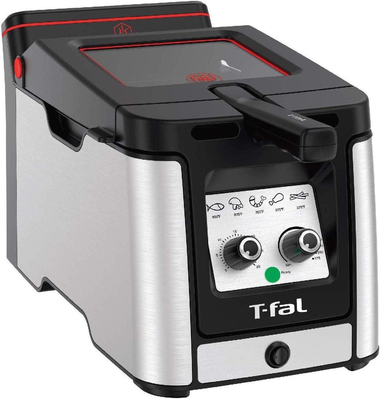 T-Fal Deep Fryer, Friteuse, Odorless Deep Fryer, Reduced Smoke and Smell, 3.5L, Stainless Steel, Silver