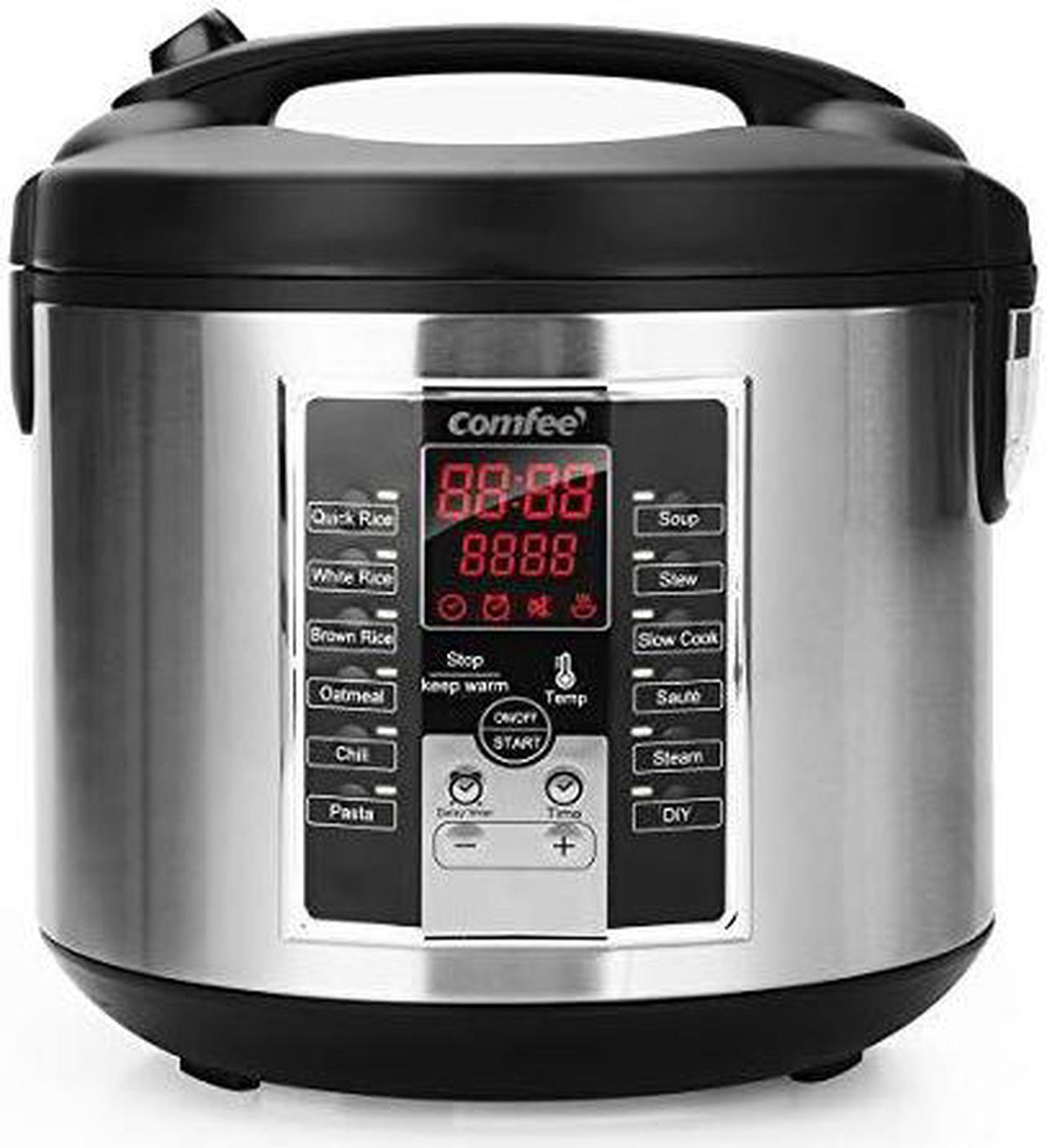 COMFEE' Rice Cooker, Multi Cooker, Stewpot, Saute All in One, 10 Cup Uncooked, 12 Digital Cooking Programs,24 Hours Preset