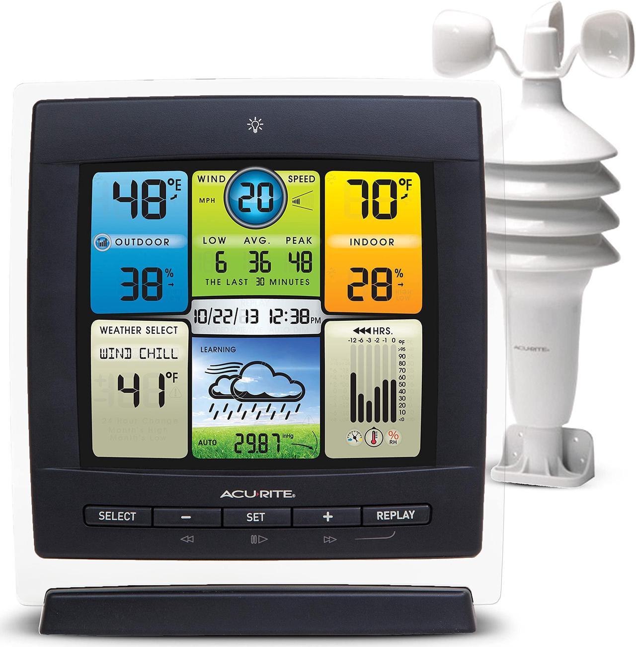 AcuRite 00589 Pro Color Weather Station with Wind Speed, Temperature and Humidity