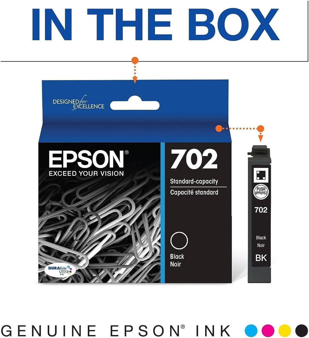 Alt view image 10 of 10 - Epson 702 Black Ink Cartridge Standard (T702120-S) 2735131