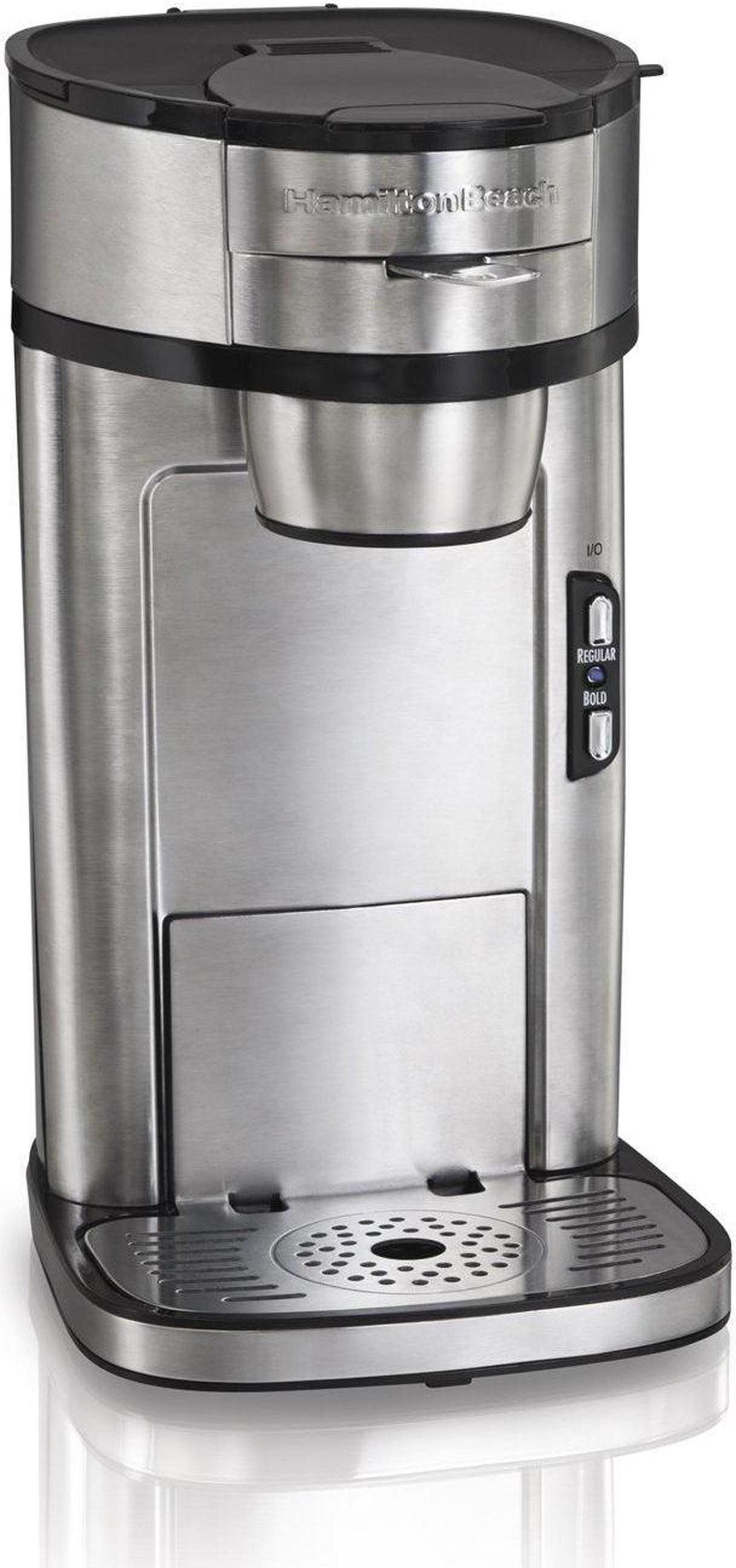 Hamilton Beach Scoop Single Serve Coffee Maker, Fast Brewing, Stainless Steel (49981A)