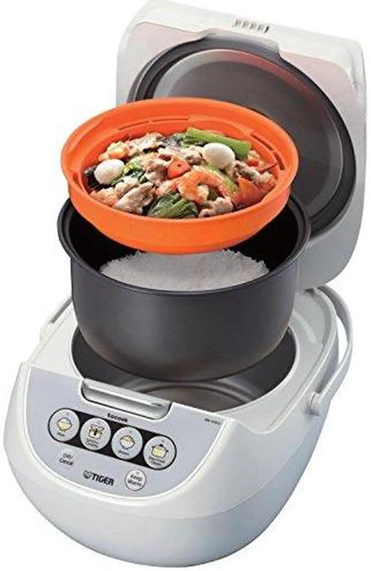 Alt view image 3 of 7 - Tiger JBV-A10U-W 1.1 qt. Multi Functinoal Rice Cooker - White