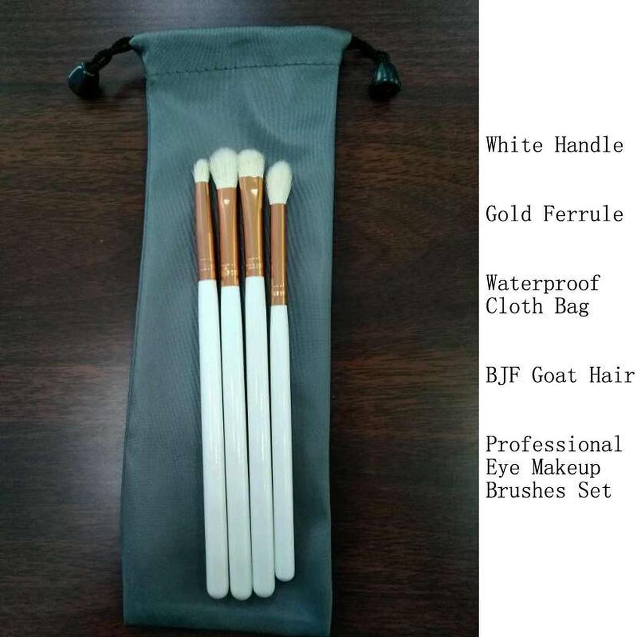 Professional Natural Goat Hair 4pcs Eye Makeup Brush Set with Waterproof Cloth Bag Beauty Makeup Tool