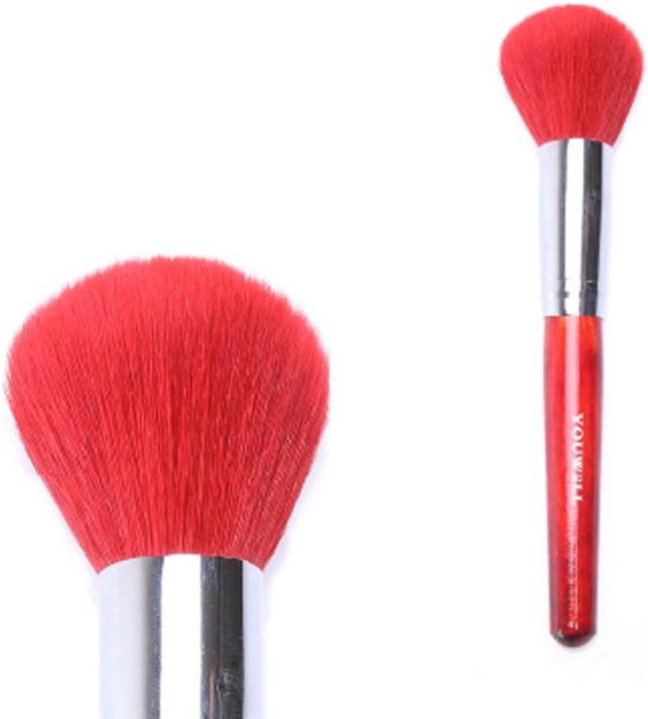 Single Red Natural Goat Hair Red Handle Professional Powder Blender Blush Makeup Brush Beauty Makeup Tools