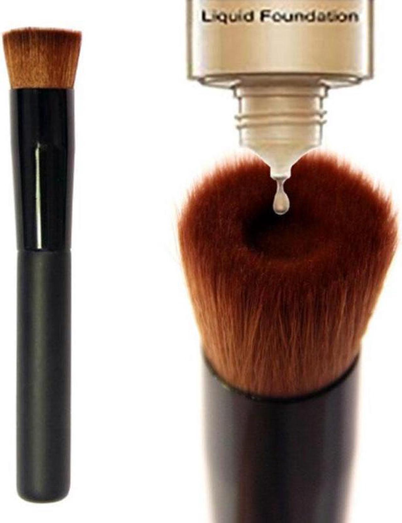 Professional Single Liquid Foundation Makeup Brush with Pit in Hair Head Beauty Makeup Tool