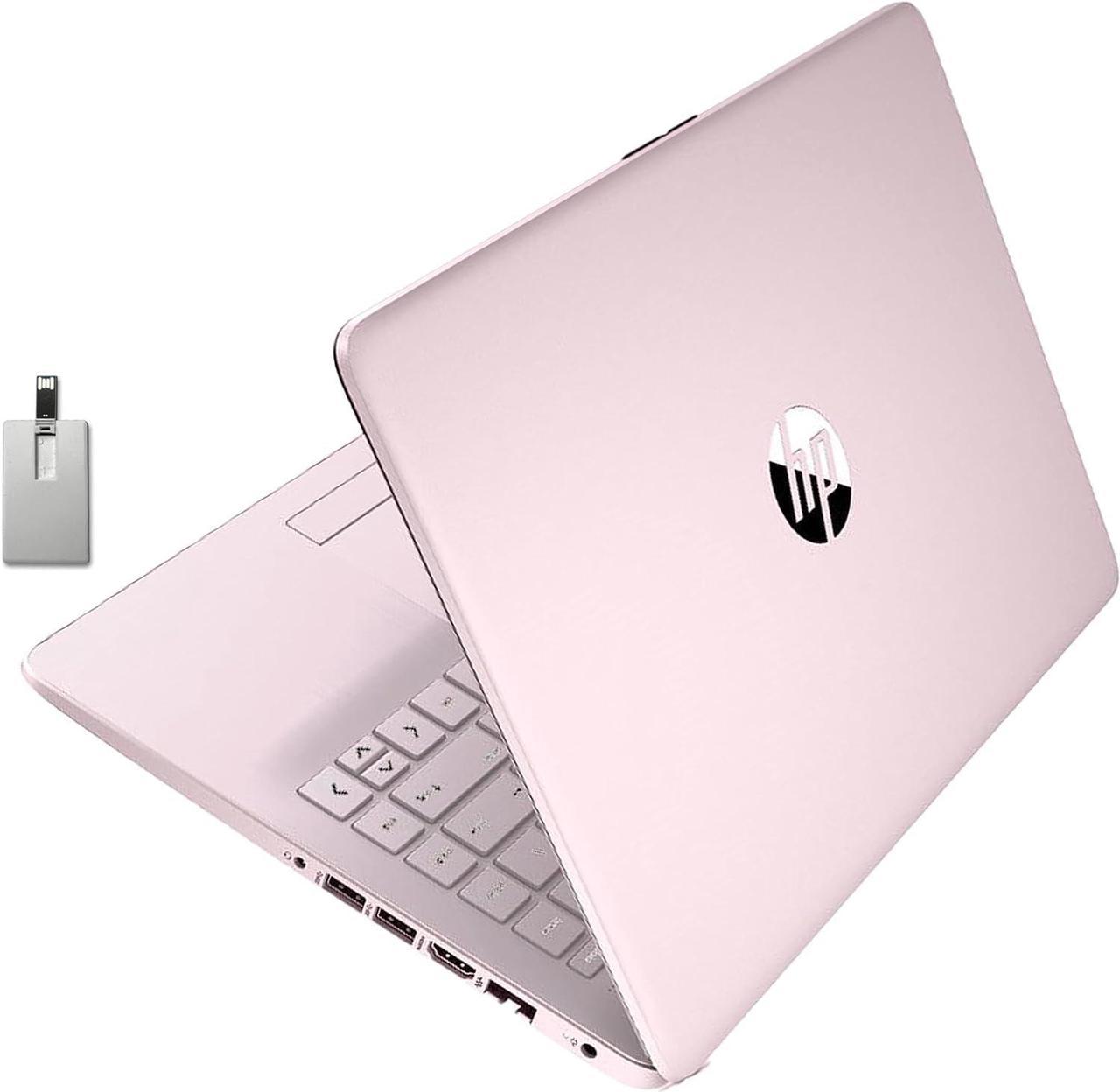 HP Stream 14" HD BrightView Laptop, Intel Celeron N4020 Processor, 4GB RAM, 64GB Storage, Intel HD Graphics, 720p Webcam, 1 Year Office 365, Pink, Win 11 S, 32GB Hotface USB Card