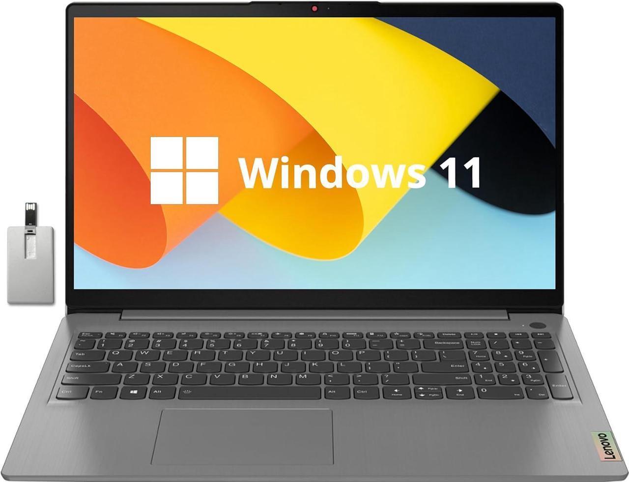 Lenovo Ideapad 3i 15.6" FHD Touch Laptop, Intel Core i3-1115G4, 16GB RAM, 512GB PCIe SSD, Intel UHD Graphics, Numeric Keypad, 720P HD Camera, WiFi 6, Windows 11 Home, Grey, 32GB Hotface USB Card