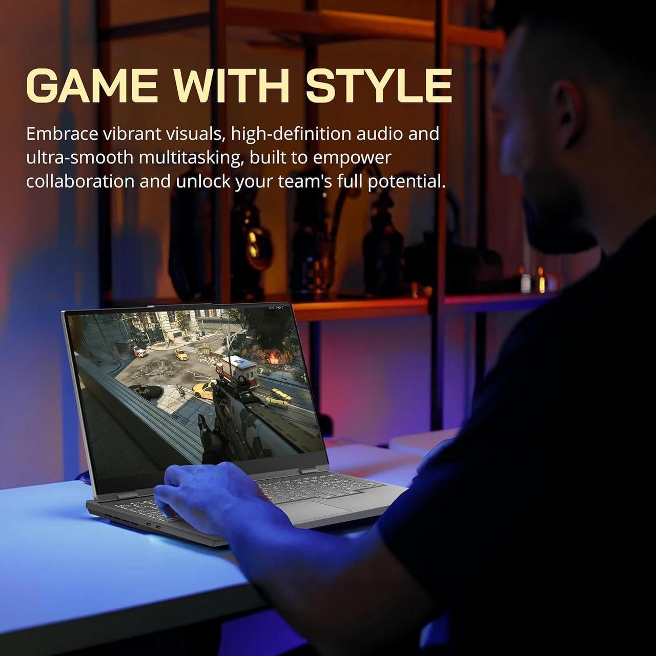 Alt view image 6 of 7 - Lenovo Legion 5 Gaming Laptop, 15.6" WQHD(2160x1350) 165Hz, AMD Ryzen 7 7735H, NVIDIA GeForce RTX 4060 8GB, 32GB DDR5 RAM, 2TB SSD, Backlit Keyboard, WiFi 6E, Win 11, Gray, 32GB USB Card