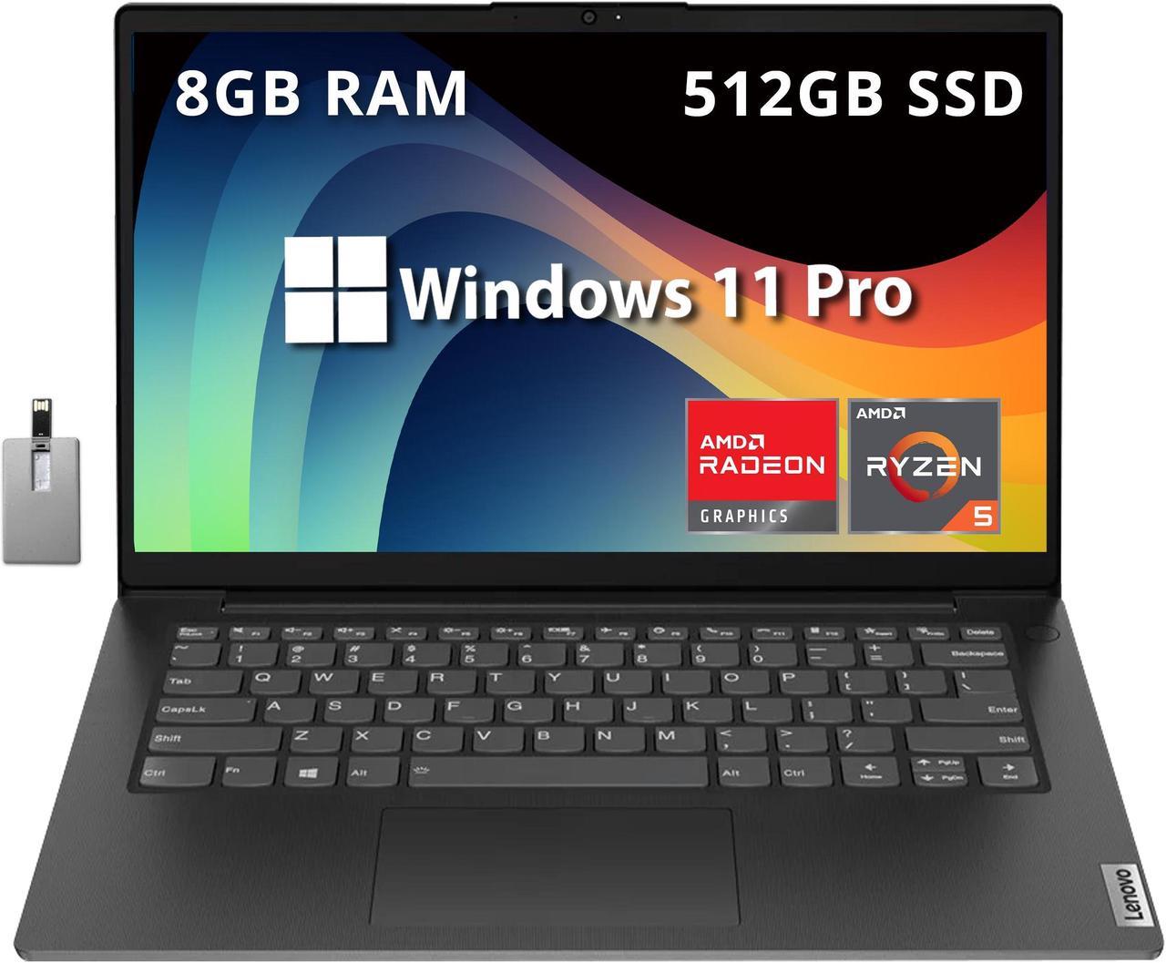 Lenovo V14 Gen4 14" FHD Business Laptop, AMD Ryzen 5 7520U Processor, 8GB LPDDR5 RAM, 512GB PCIe SSD, AMD Radeon 610M Graphics, Dolby Audio, HD Webcam, Wi-Fi, Windows 11 Pro, 32GB Hotface USB Card