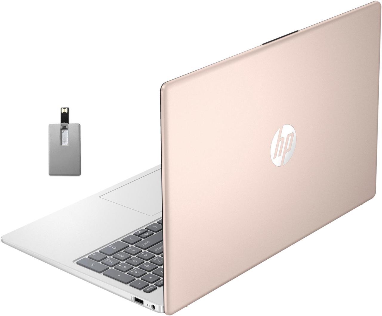 HP 15.6" FHD Laptop, AMD Ryzen 5 7520U, 8GB LPDDR5 RAM, 512GB SSD, AMD Radeon Graphics, Numeric Keypad, 720p HD Webcam, Wi-Fi 6, Windows 11, Rose Gold, 32GB Hotface USB Card