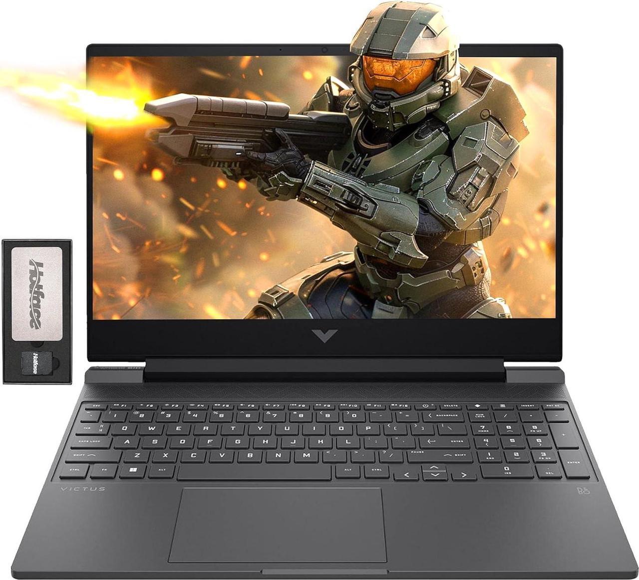 HP Victus 15 Gaming Laptop, 15.6" FHD 144Hz Display, AMD Ryzen 5 7535HS, 16GB DDR5, 1TB SSD, NVIDIA GeForce RTX 2050, Full-Size Keyboard, HD Webcam, Win 11 Pro, Gray, 128GB Docking Station Set