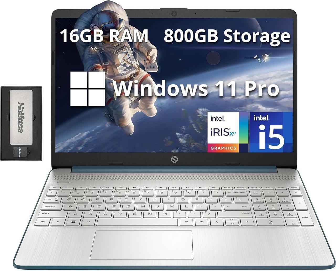 HP 15.6" Anti-Glare FHD Business Laptop, Intel i5-1235U, 16GB RAM, 800GB Storage(512GB SSD+288GB Docking Station Set), Intel Iris Xe Graphics, Number Pad, HD Camera, Win 11 Pro, Spruce Blue