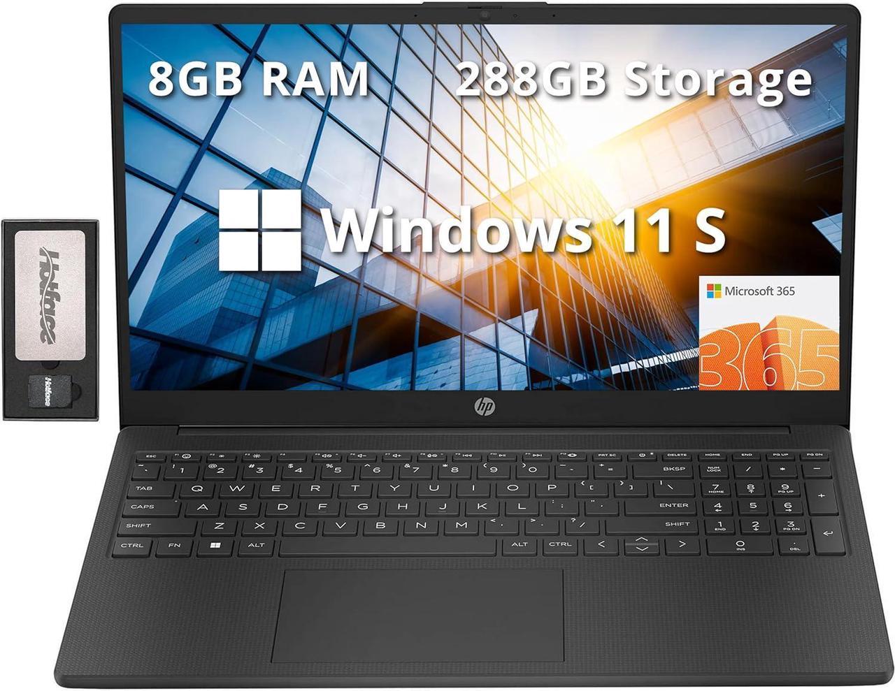 HP 15.6" HD Laptop, Intel N200 Processor, 8GB RAM, 288GB Storage(128GB SSD+160GB Docking Station Set), Intel UHD Graphics, Numeric Keypad, HD Webcam, Wi-Fi 6, 1 Year Office 365, Win 11 S, Black