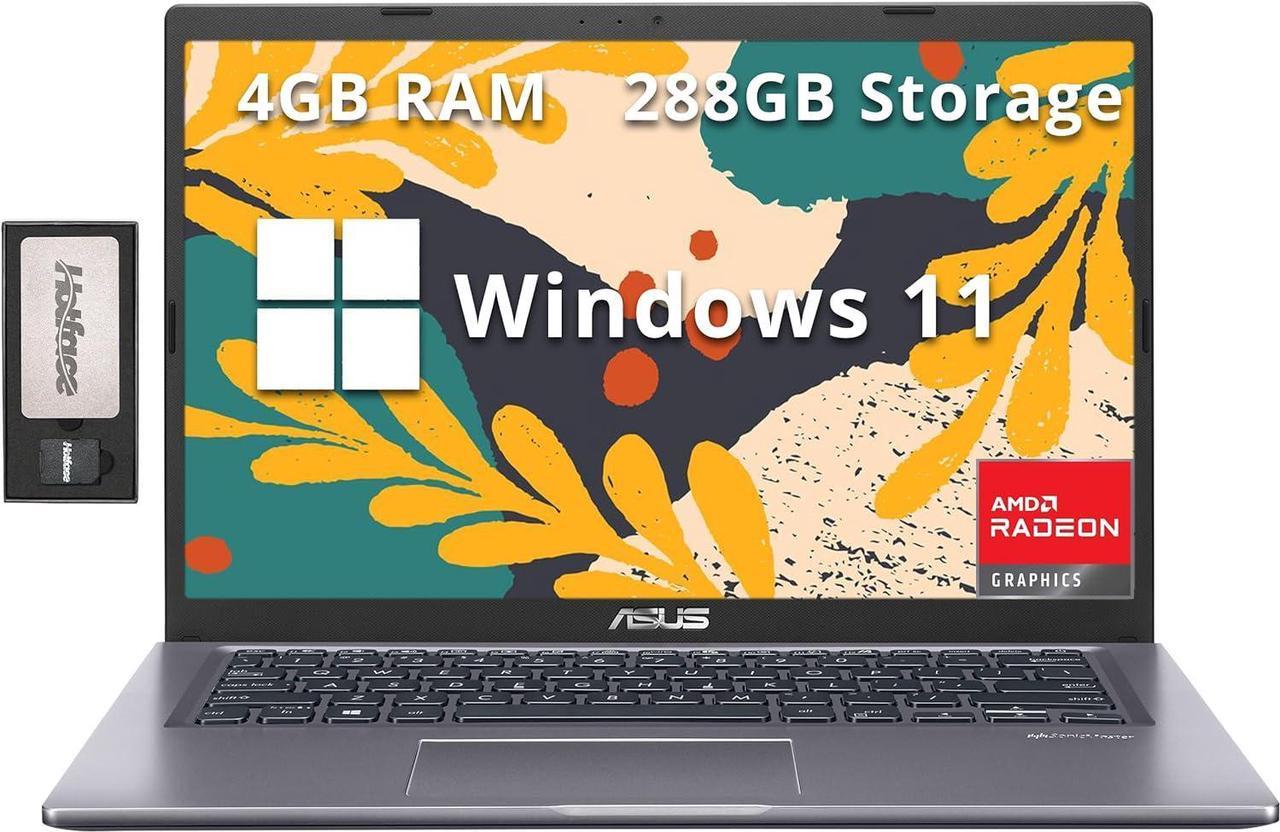 ASUS VivoBook 14" FHD Business Laptop, AMD Athlon Gold 3150U, 4GB RAM, 288GB Storage(128GB SSD+160GB Docking Station), AMD Radeon Graphics, Backlit Keyboard, HD Webcam, Wi-Fi 5, Win 11, Slate Gray