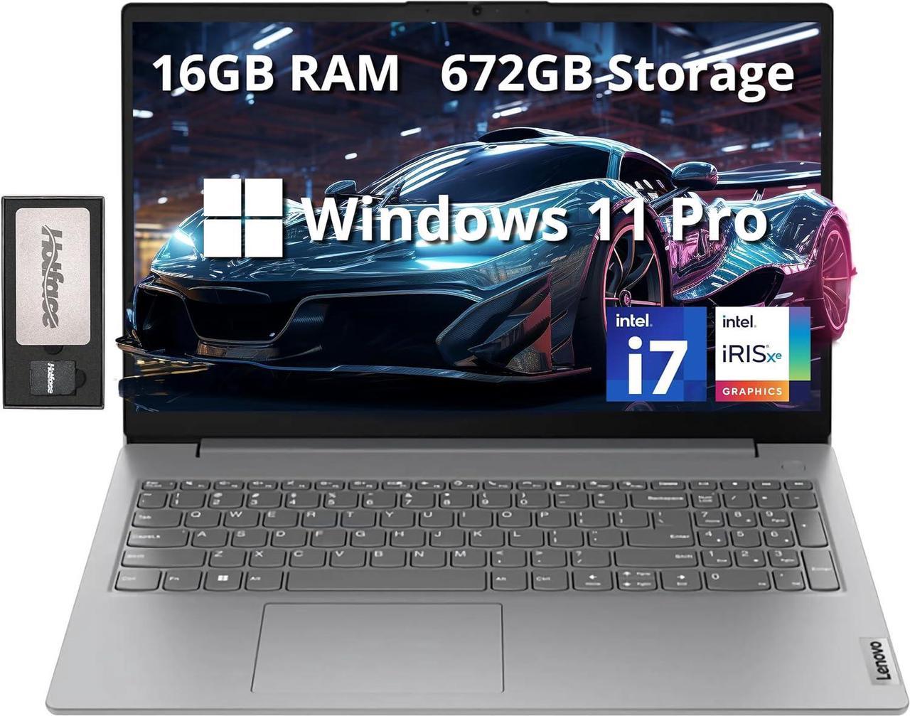 Lenovo V15 Gen 3 15.6" FHD Laptop, Intel i7-1255U, 16GB RAM, 672GB Storage(512GB SSD+160GB Docking Station Set), Intel Iris Xe Graphics, Webcam, Full Size Keyboard, Wi-Fi 6, Win 11 Pro, Grey