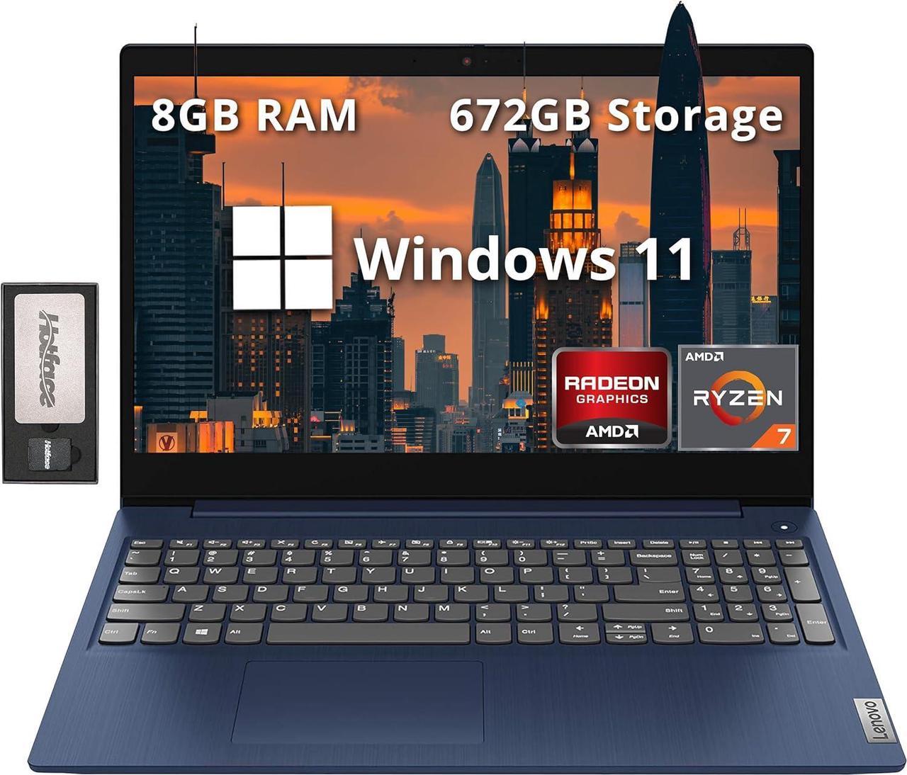 Lenovo IdeaPad 5 15.6" FHD Laptop, AMD Ryzen 7 5825U Processor, 8GB RAM, 672GB Storage(512GB SSD+160GB Docking Station Set), AMD Radeon Graphics, Number Pad, Backlit Keyboard, Windows 11, Abyss Blue