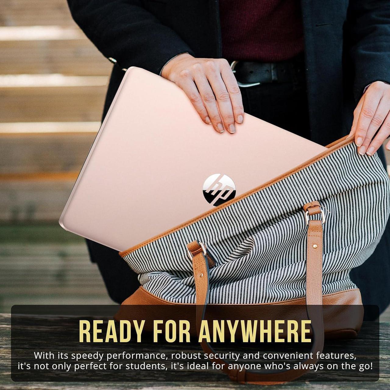 Alt view image 6 of 7 - HP Stream 14" HD Laptop, Intel Celeron N4120, 8GB RAM, 128GB eMMC, Intel UHD Graphics, Webcam, 1 Year Office 365, Rose Gold, Win 11 S, 128GB Hotface USB Card