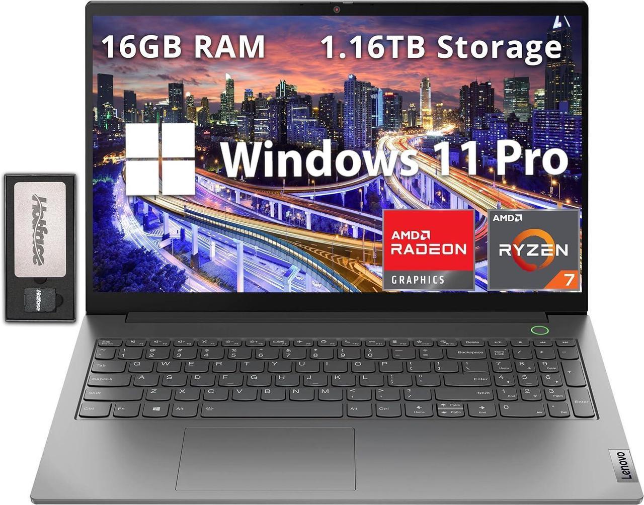 Lenovo ThinkBook 15 G4 15.6" FHD Laptop, AMD Ryzen 7 5825U, 16GB RAM, 1.16TB Storage (1TB SSD+160GB Docking Station Set), Backlit Keyboard, FHD Webcam, Fingerprint Reader, Win 11 Pro, Grey