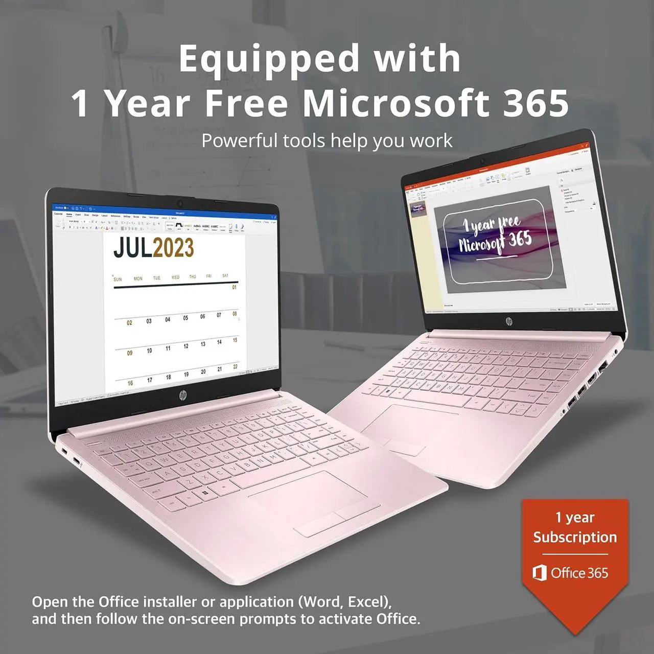Alt view image 4 of 7 - HP Stream 14" HD Lightweight Laptop, Intel Celeron N4120, 16GB RAM, 224GB Storage(64GB eMMC + 160GB Docking Station), Intel UHD Graphics, HD Webcam, 1 Year Office 365, WiFi, Bluetooth, Win 11s, Pink