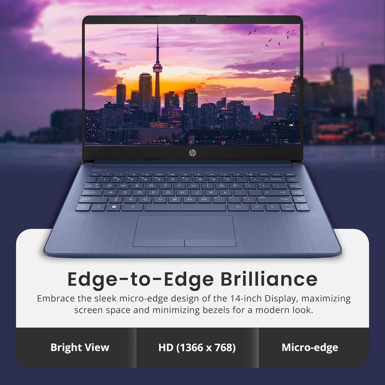 Alt view image 5 of 6 - HP Flagship 14" HD Laptop with 1 Year Office 365 | 16GB RAM | 1.22TB Storage(64GB EMMC & 160GB Docking Station Set & 1TB Cloud Storage) | Intel 4-Core Processor | Webcam | Win 11s | Blue