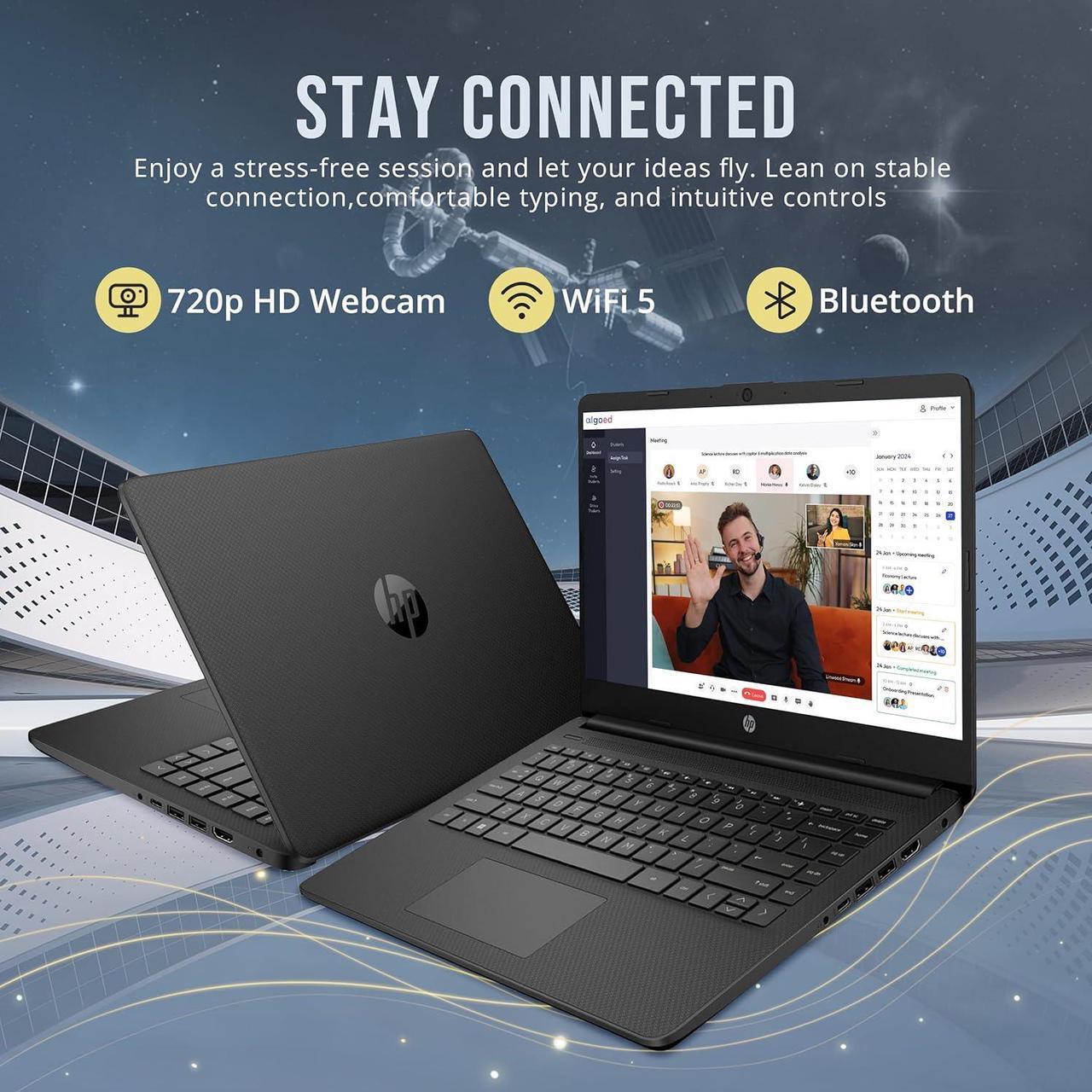 Alt view image 6 of 7 - HP Stream 14" HD BrightView Laptop, Intel Celeron N4120, 8GB RAM, 416GB Storage (128GB eMMC + 288GB Docking Station Set), Intel UHD Graphics, 720p Camera, Wi-Fi, 1 Year Office 365, Win 11 S, Black